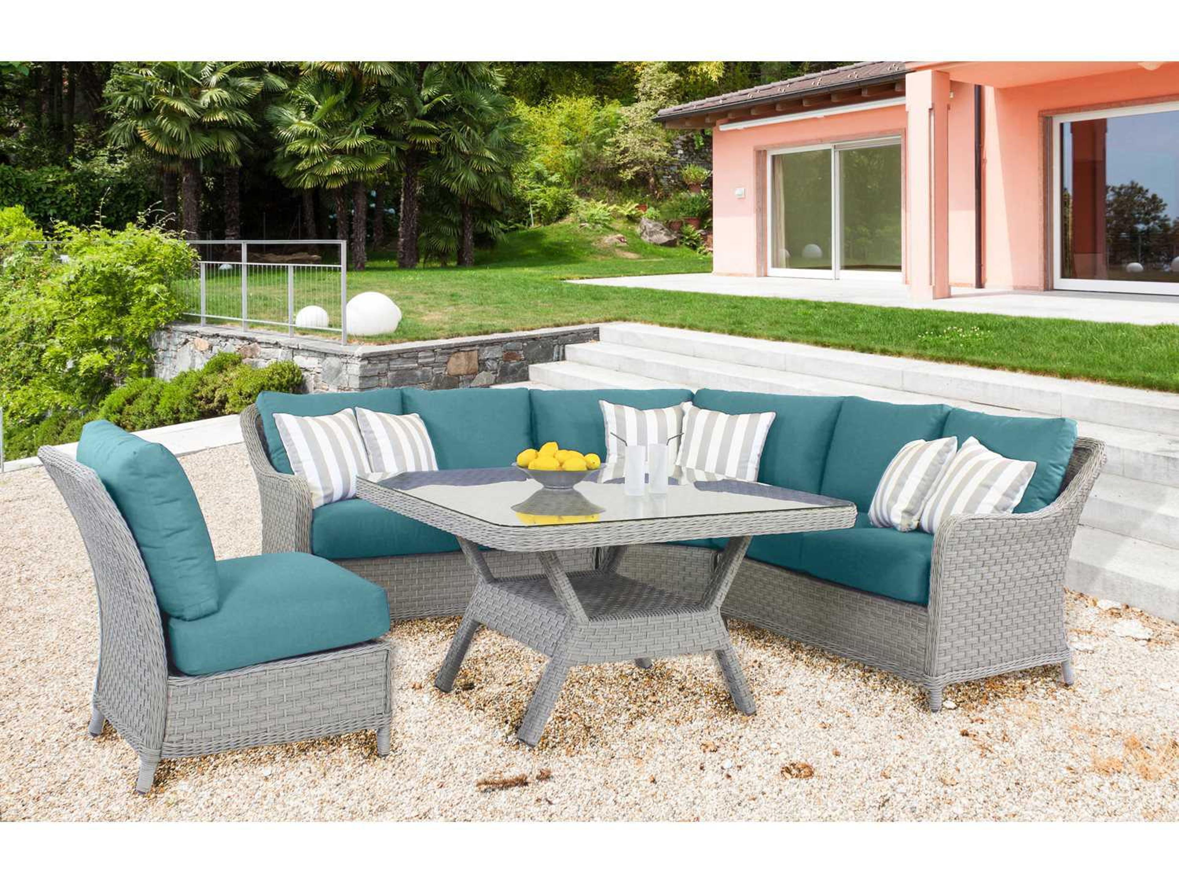 South Sea Rattan Mayfair Wicker Pebble Patio Lounge Set