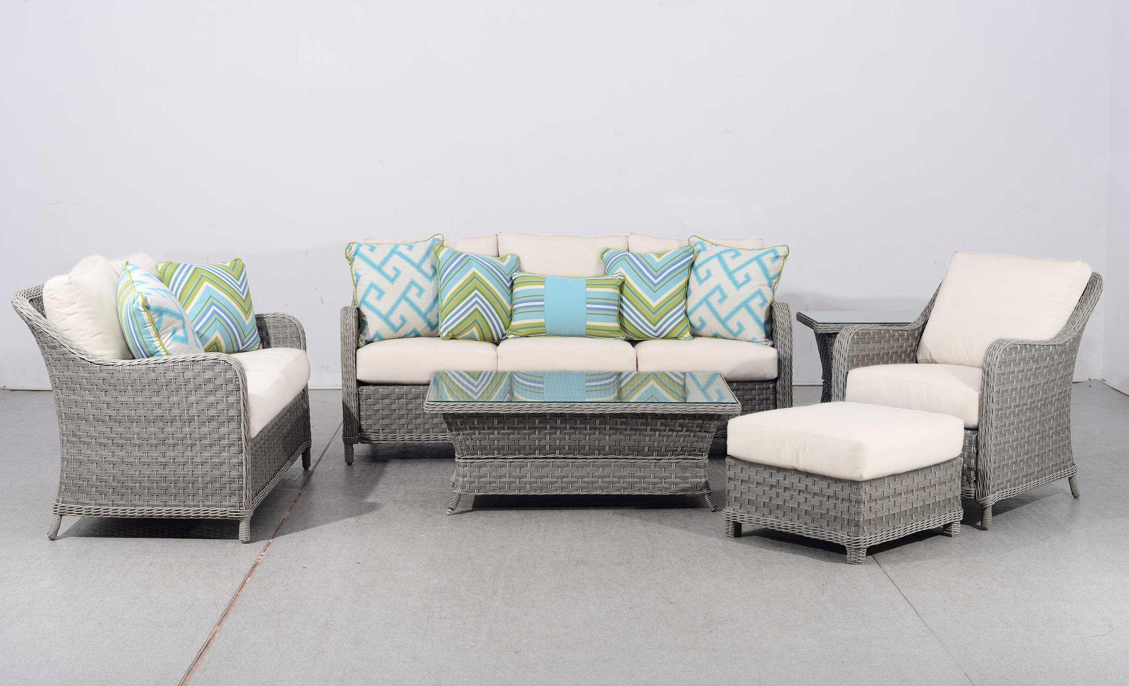South Sea Rattan Mayfair Wicker Pebble Outdoor Lounge Set