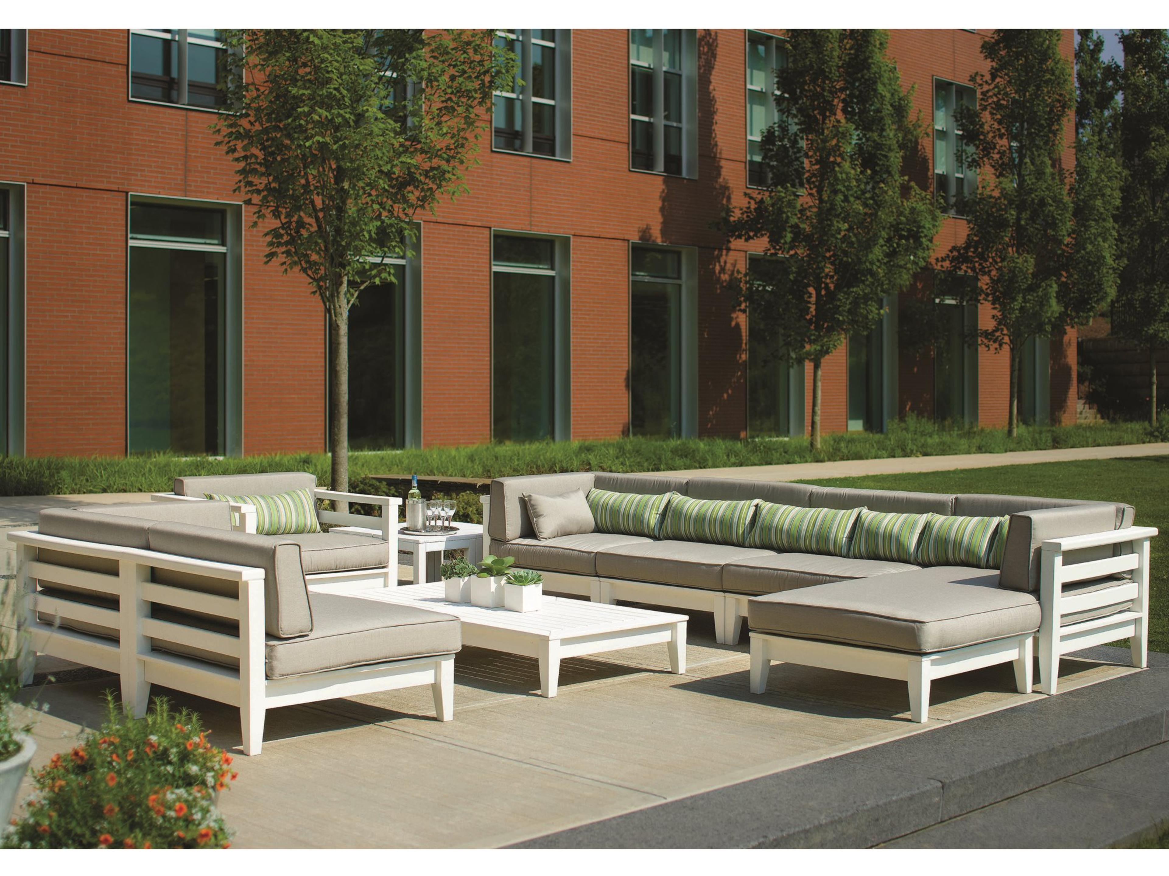 Seaside Casual Cambridge Recycled Plastic Cushion Sectional Outdoor Patio Lounge Set