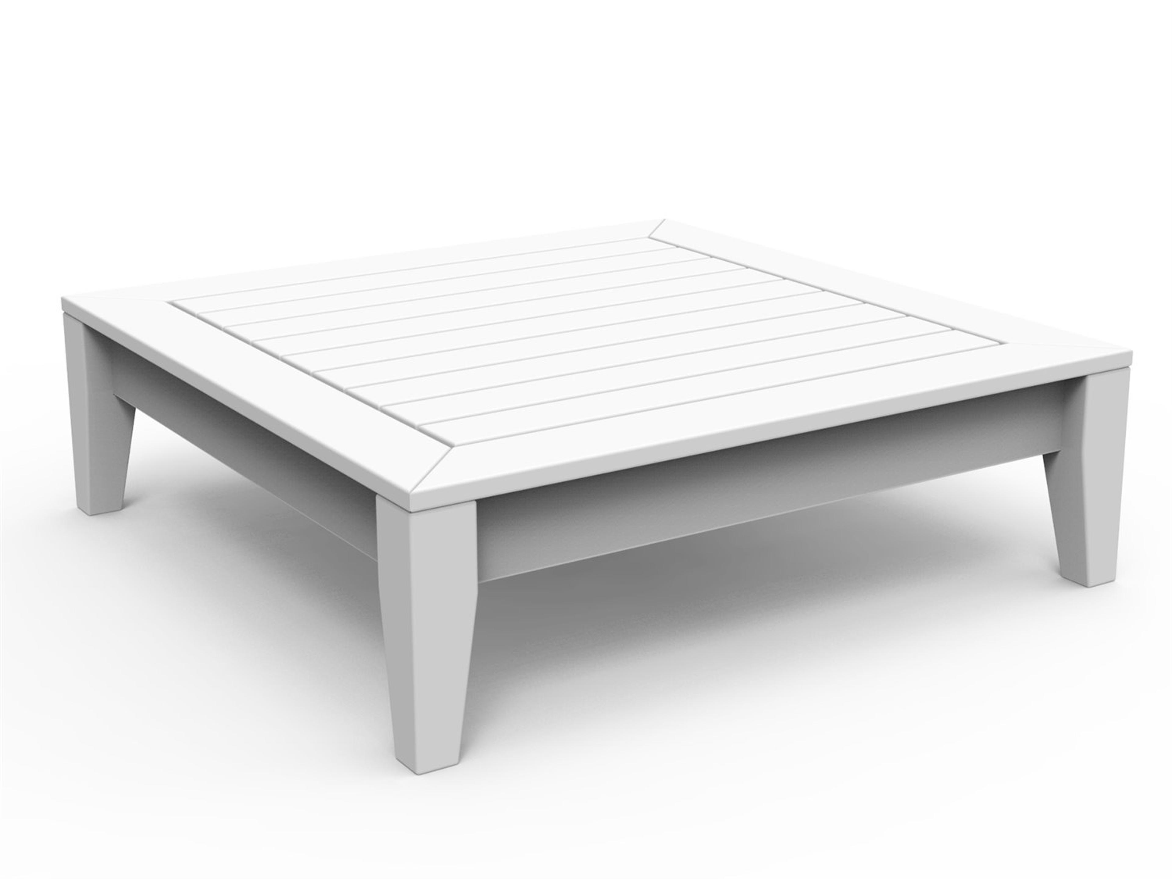 Seaside Casual Cambridge Recycled Plastic Cushion 33'' Square Coffee Table / Patio Ottoman