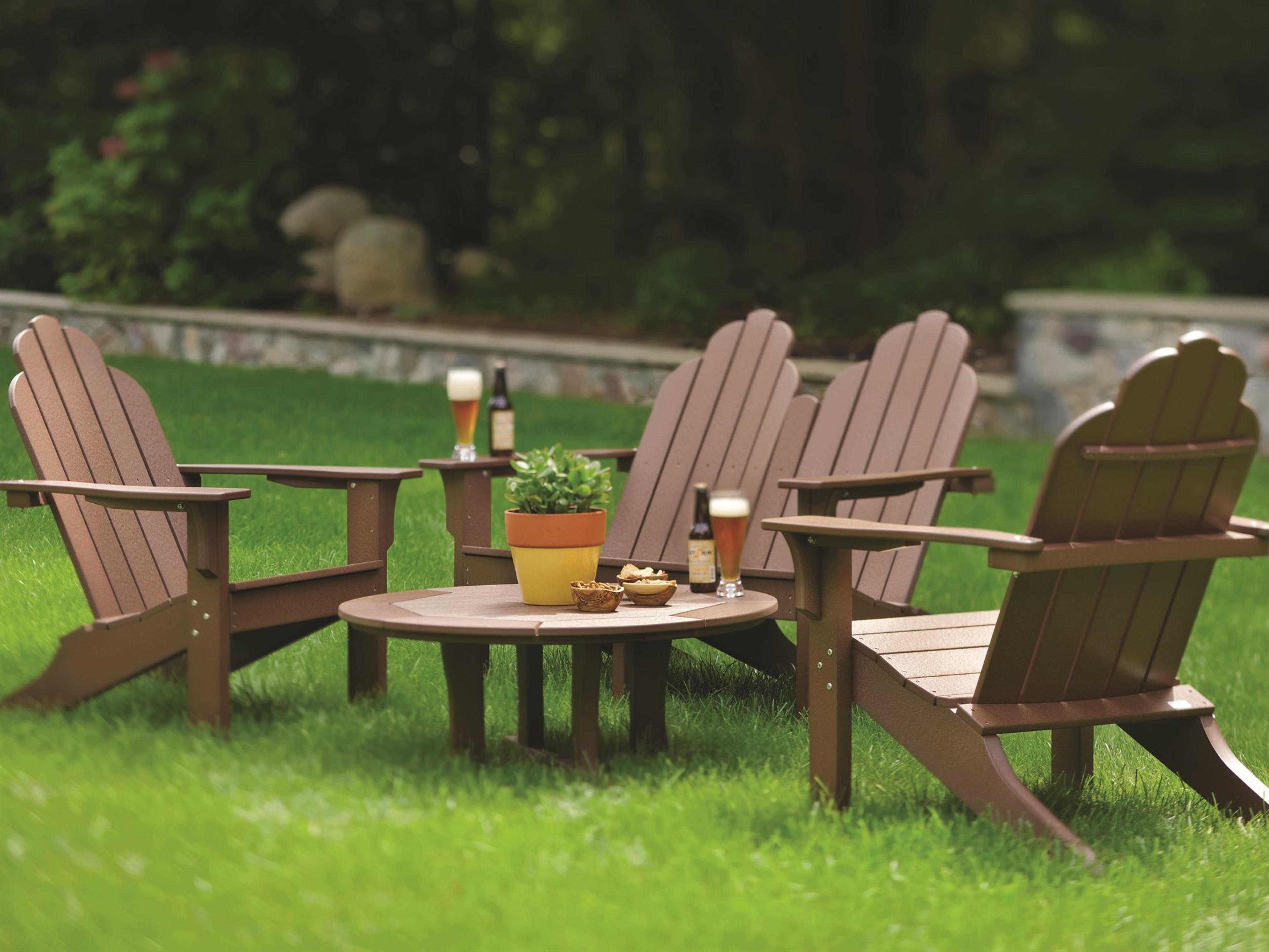 Seaside Casual Classic Adirondack Recycled Plastic Patio Lounge Set