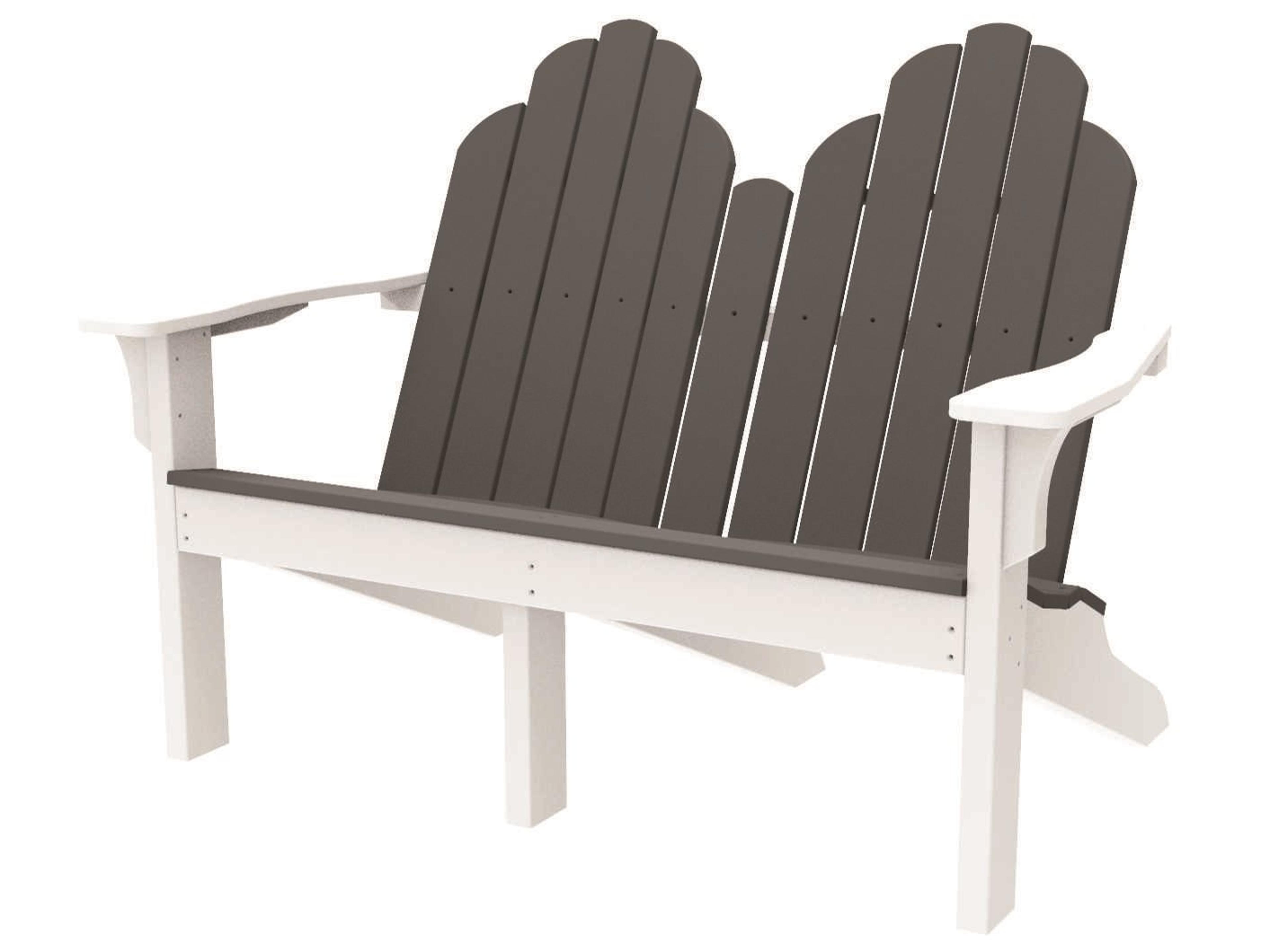 Seaside Casual Classic Adirondack Recycled Plastic Outdoor Loveseat