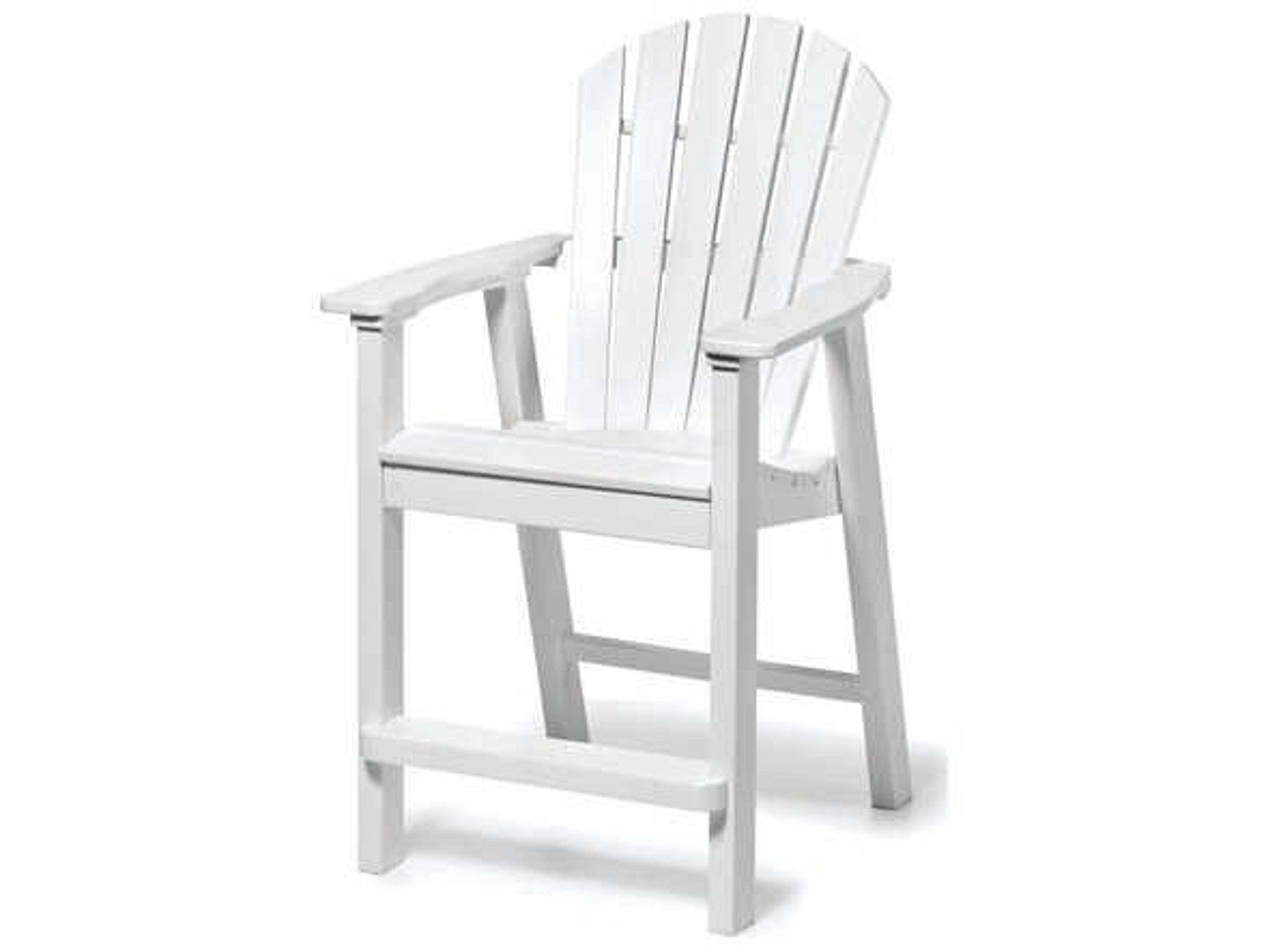Seaside Casual Shellback Adirondack Recycled Plastic Outdoor Patio Counter Chair