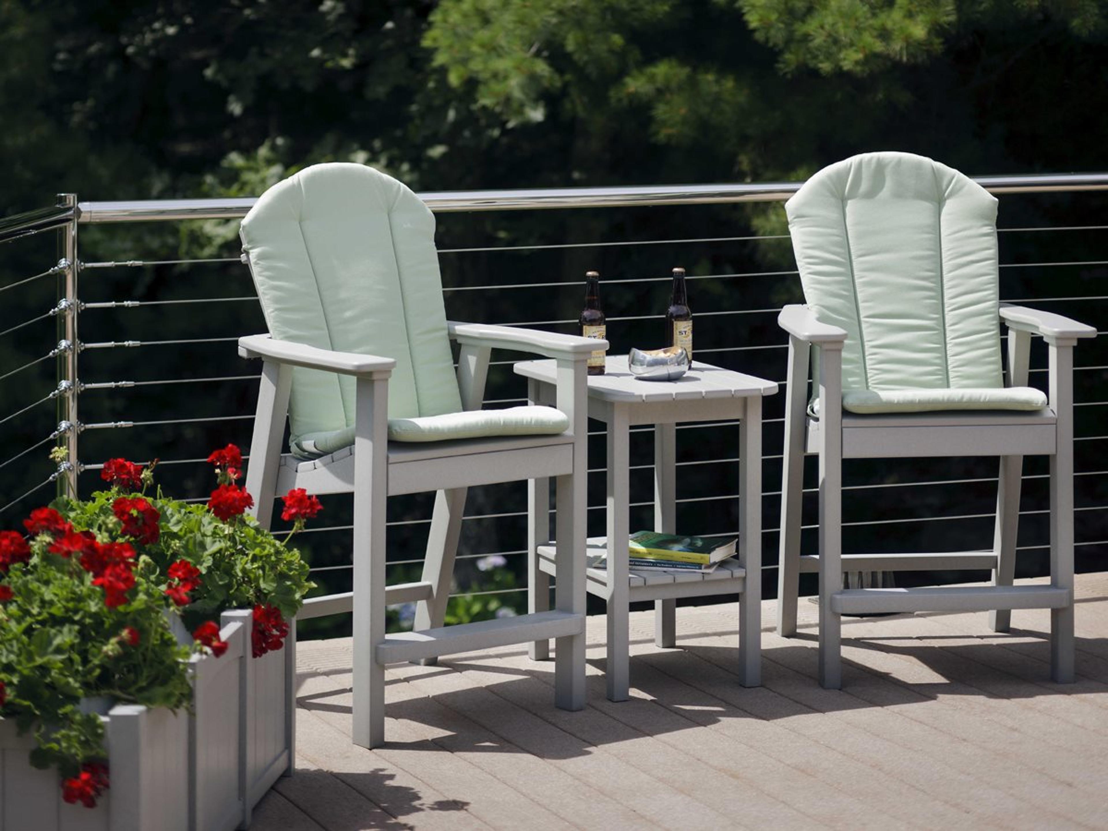 Seaside Casual Shellback Adirondack Recycled Plastic Cushion Counter Set