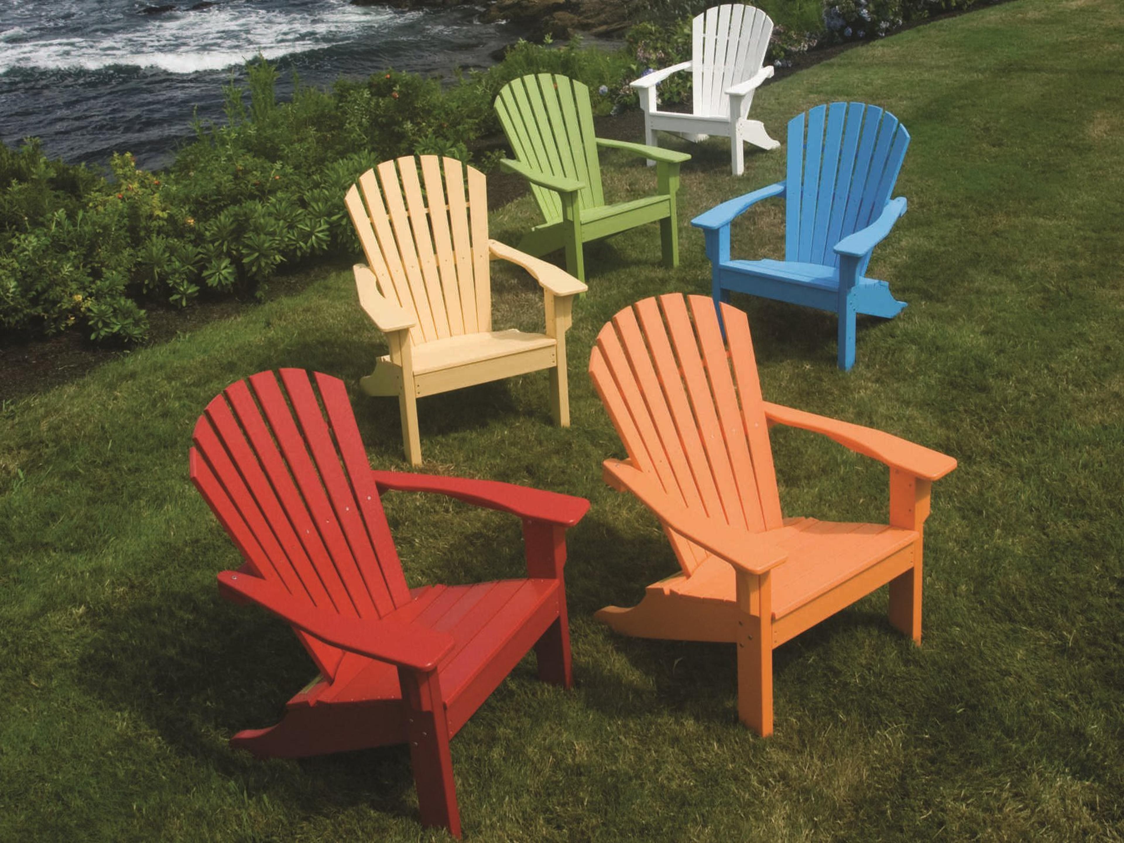 Seaside Casual Shellback Adirondack Recycled Plastic Outdoor Patio Lounge Set