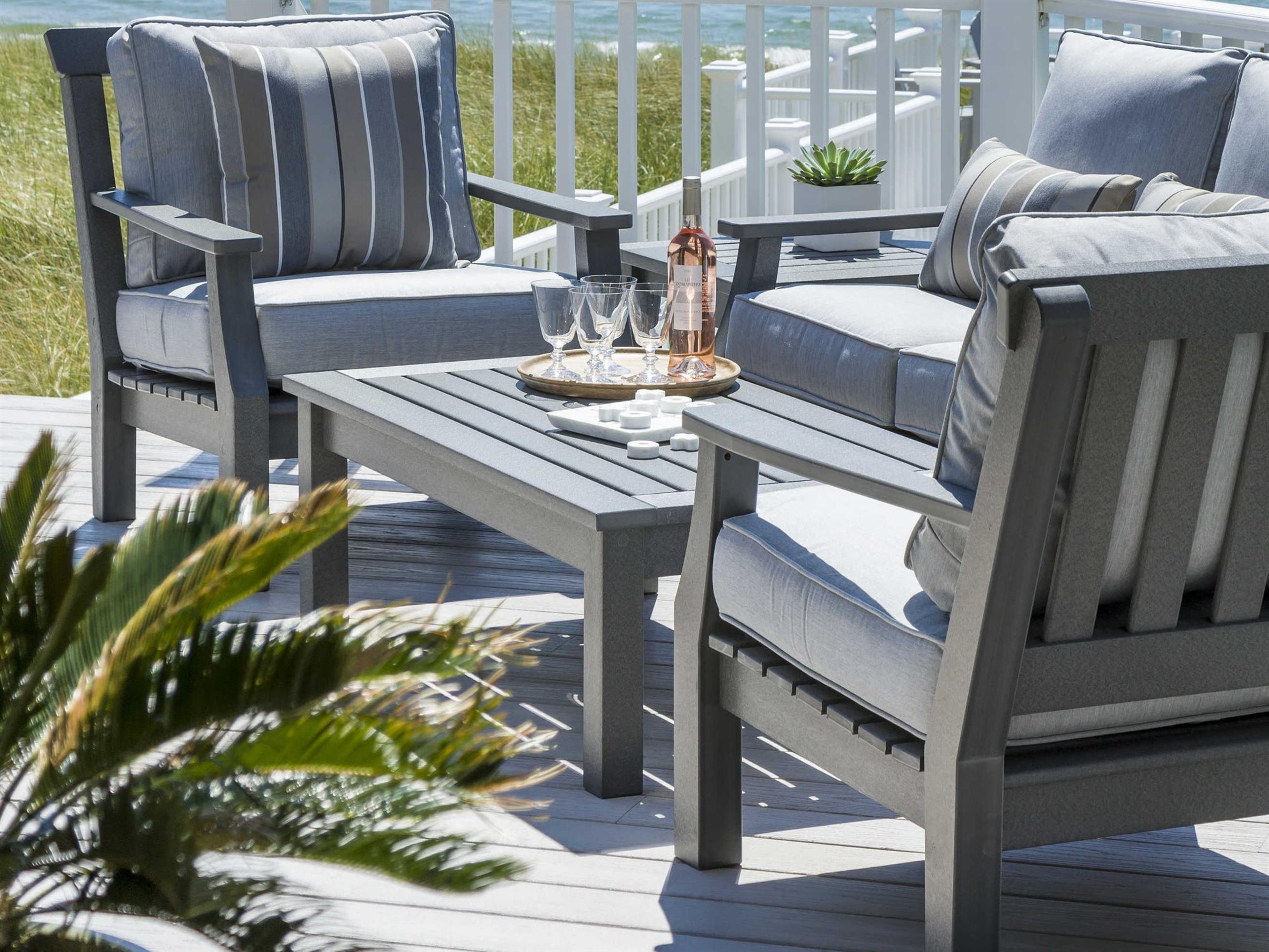 Seaside Casual Nantucket Recycled Plastic Cushion Outdoor Patio Lounge Set