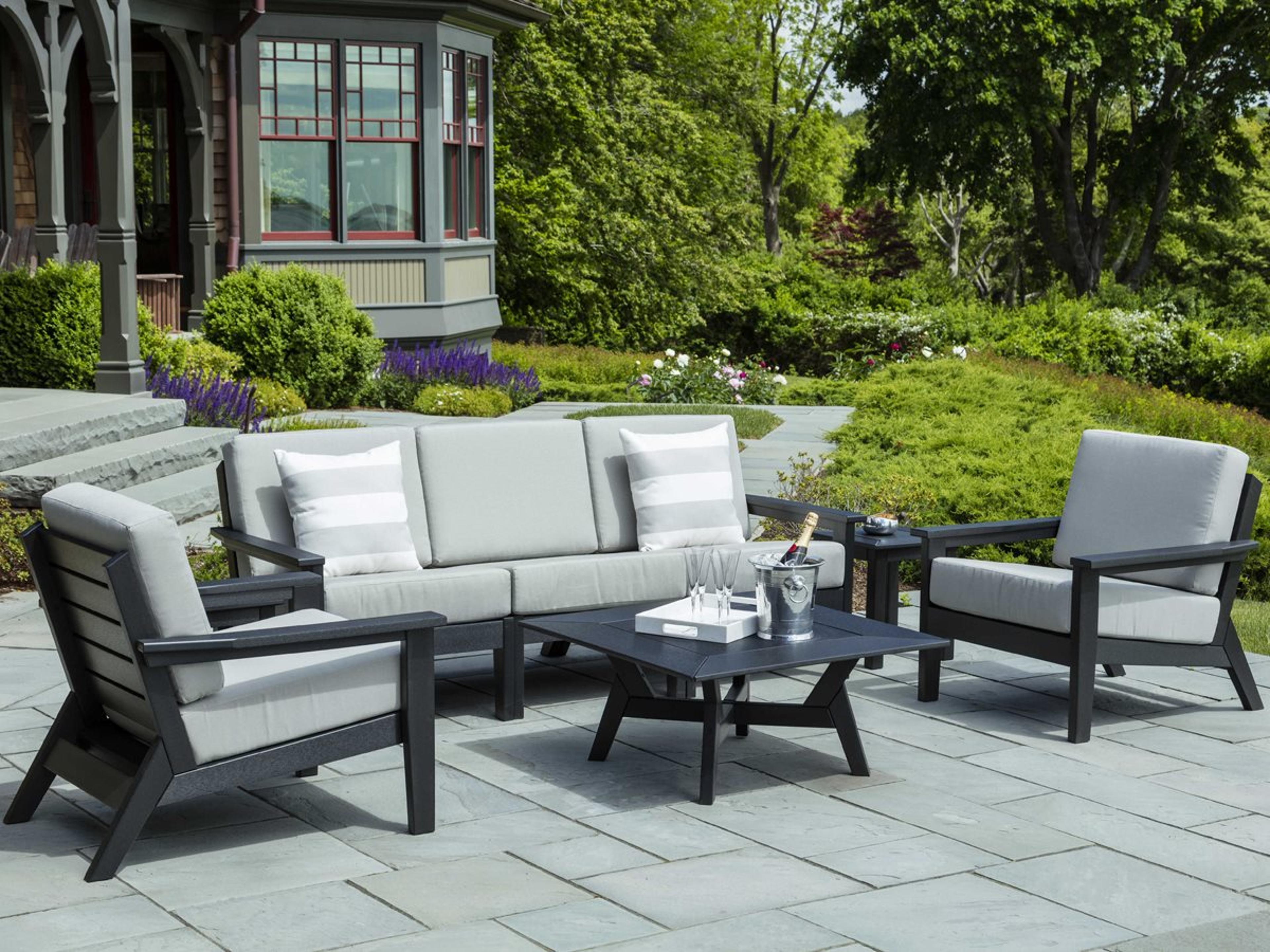 Seaside Casual Dex Recycled Plastic Cushion Outdoor Patio Lounge Set