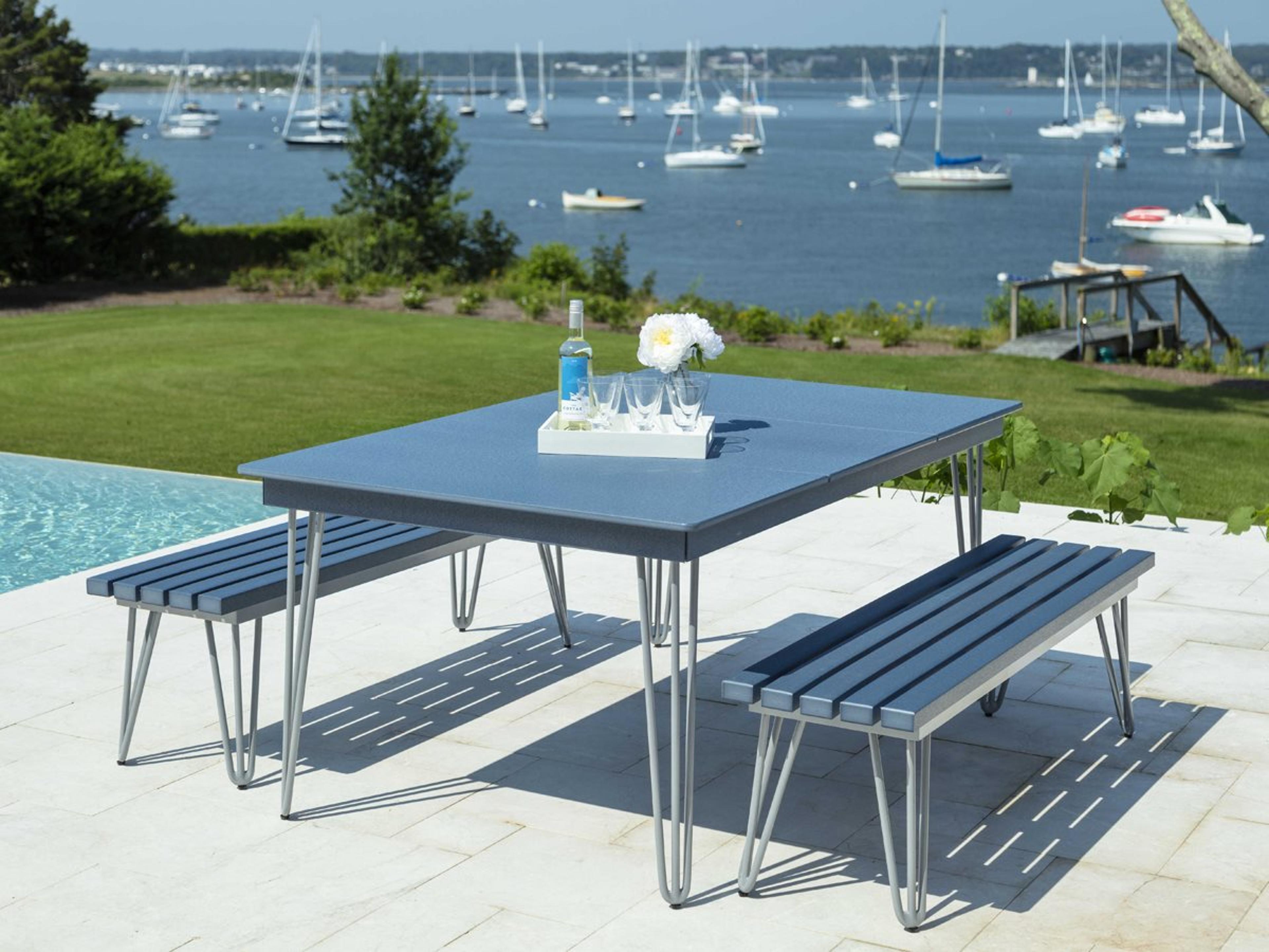 Seaside Casual Hip Aluminum Outdoor Patio Dining Set