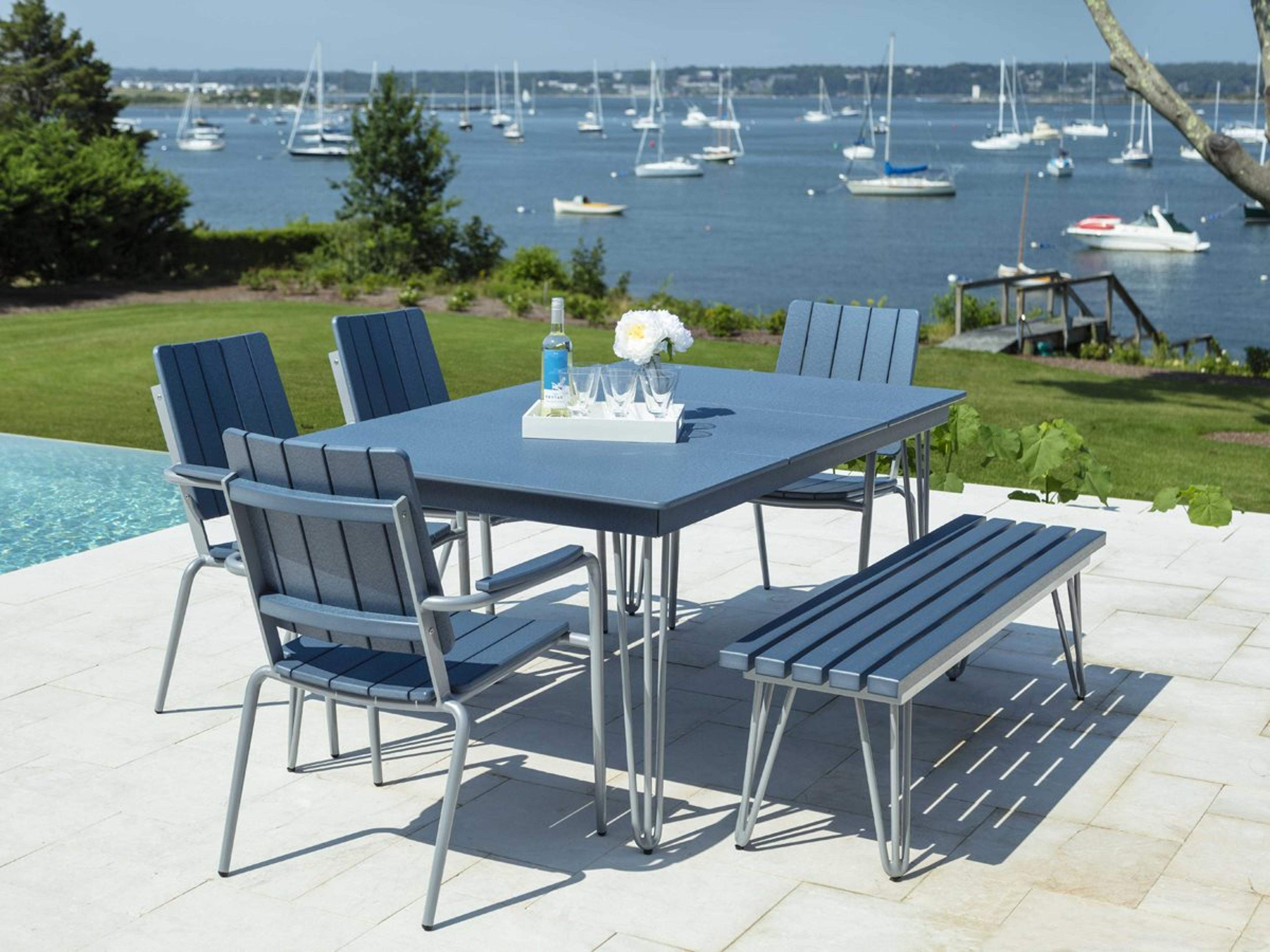 Seaside Casual Hip Aluminum Patio Dining Set