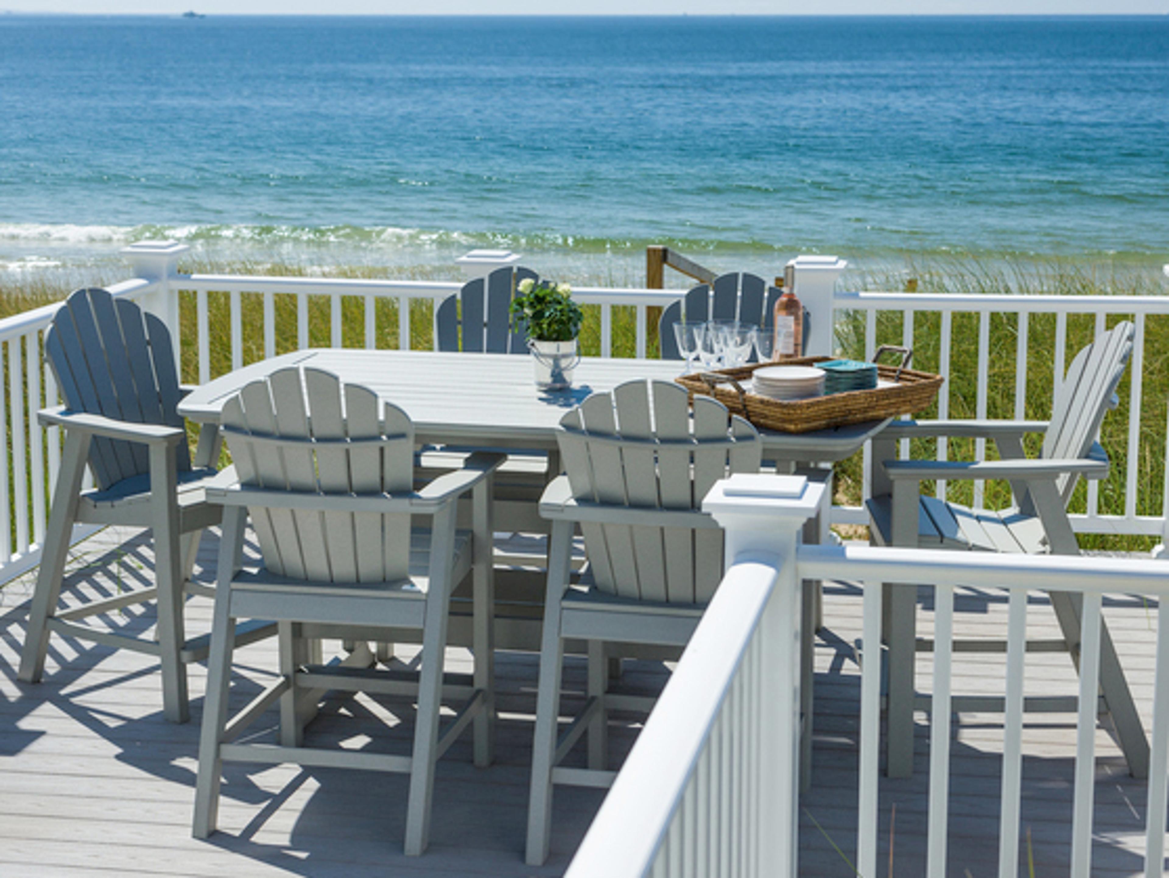 Seaside Casual Classic Adirondack Recycled Plastic Outdoor Dining Set