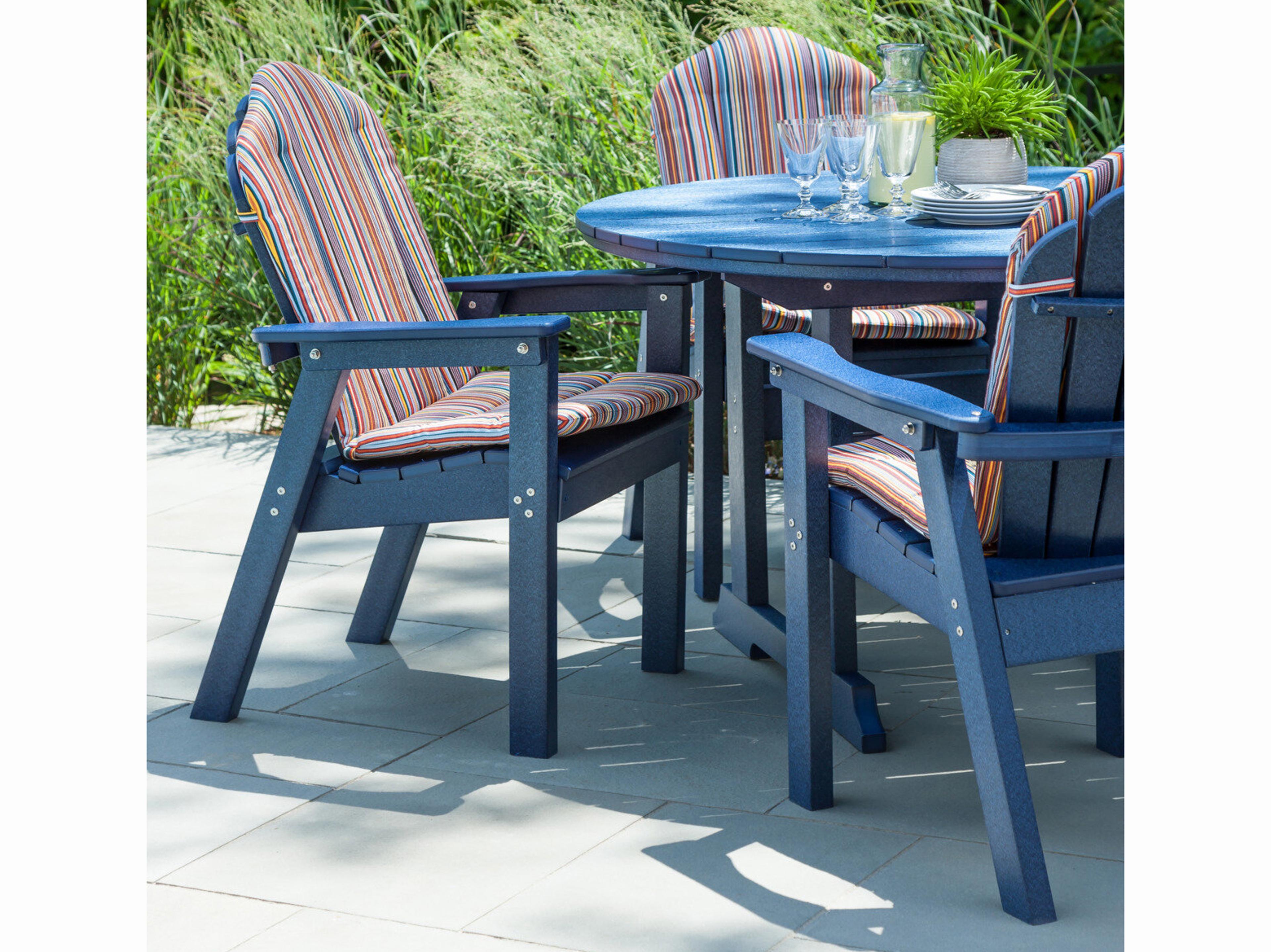 Seaside Casual Classic Adirondack Recycled Plastic Patio Dining Set
