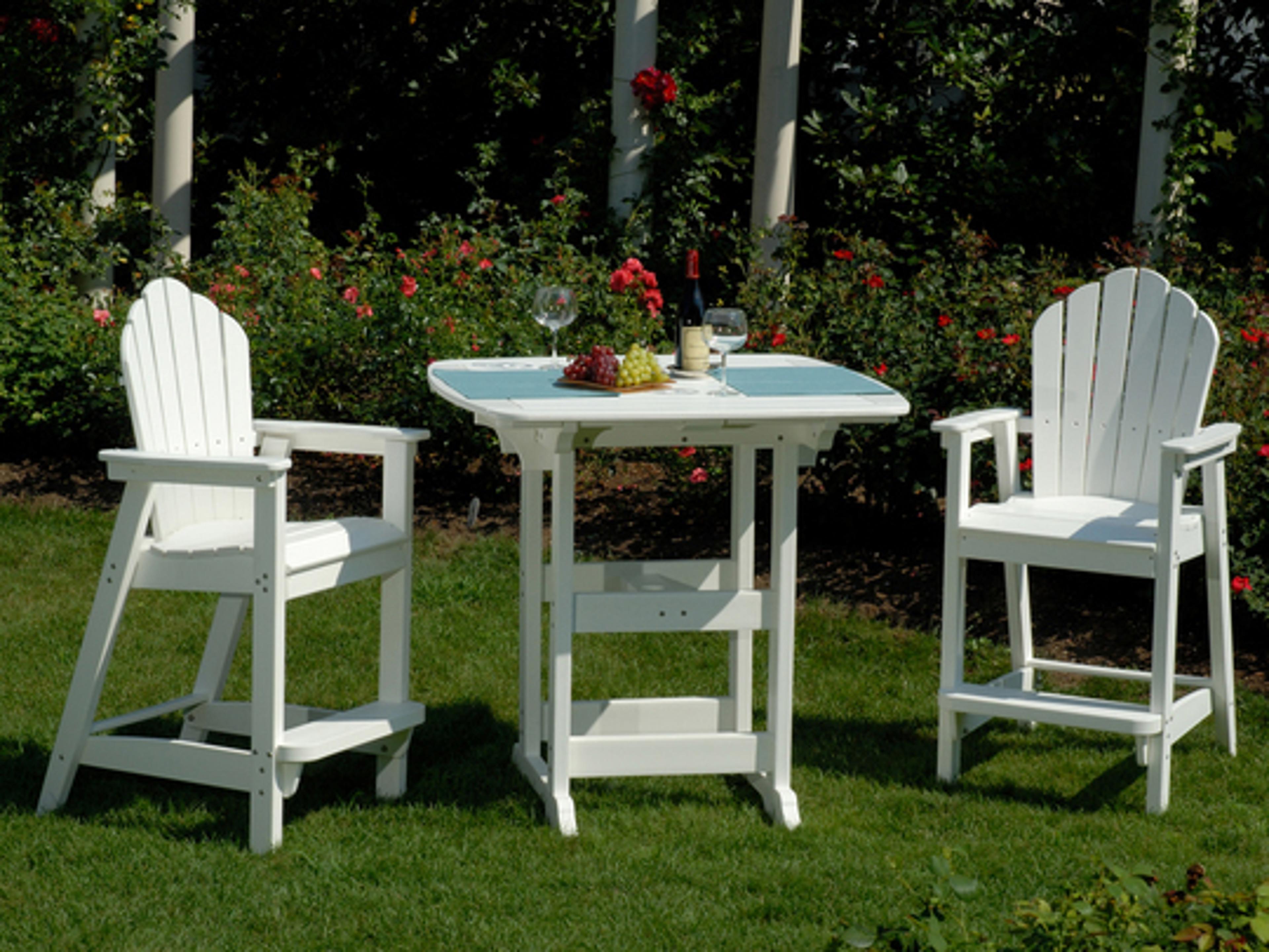 Seaside Casual Classic Adirondack Recycled Plastic Outdoor Dining Set
