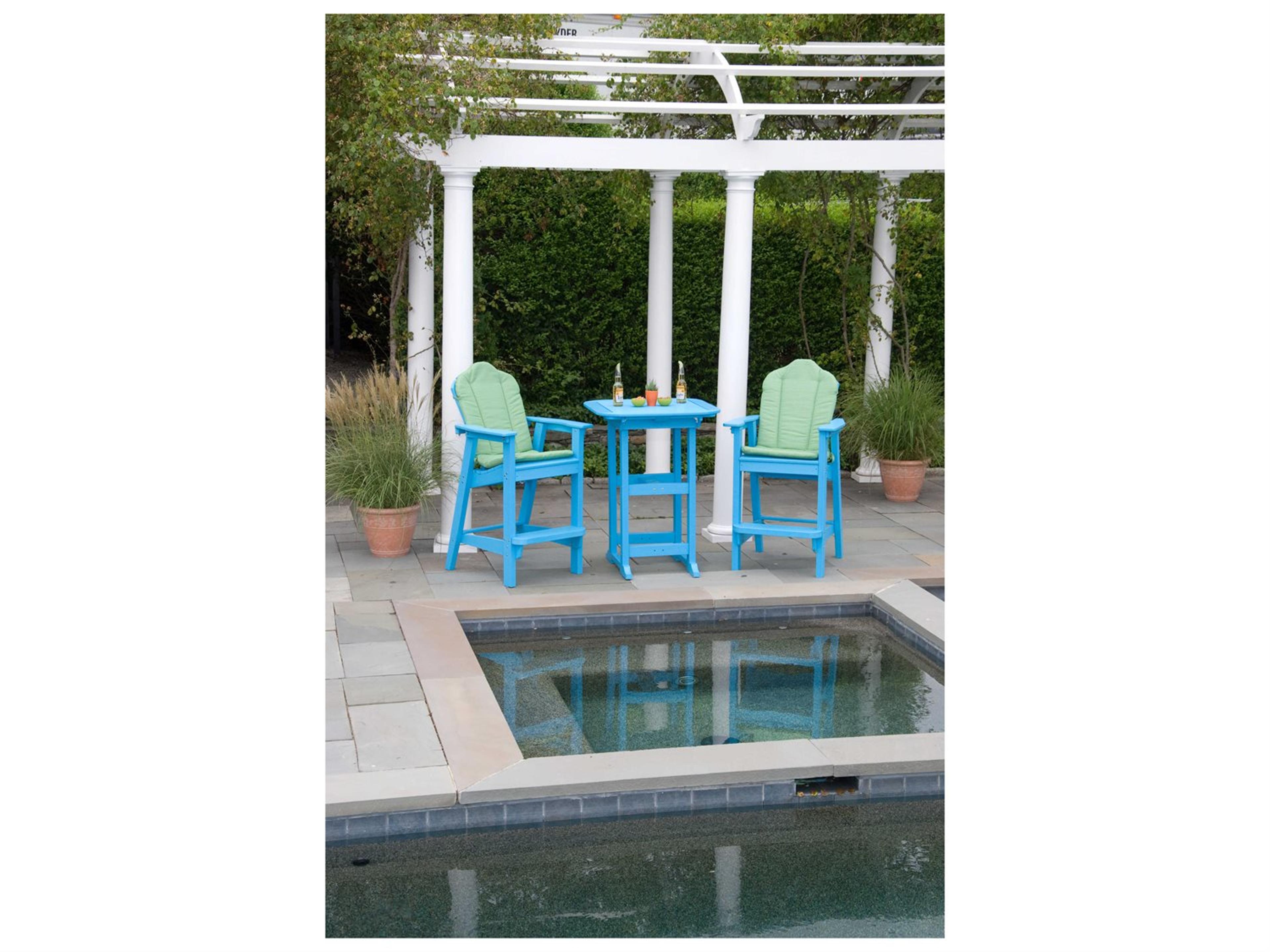 Seaside Casual Classic Adirondack Recycled Plastic Bar Set