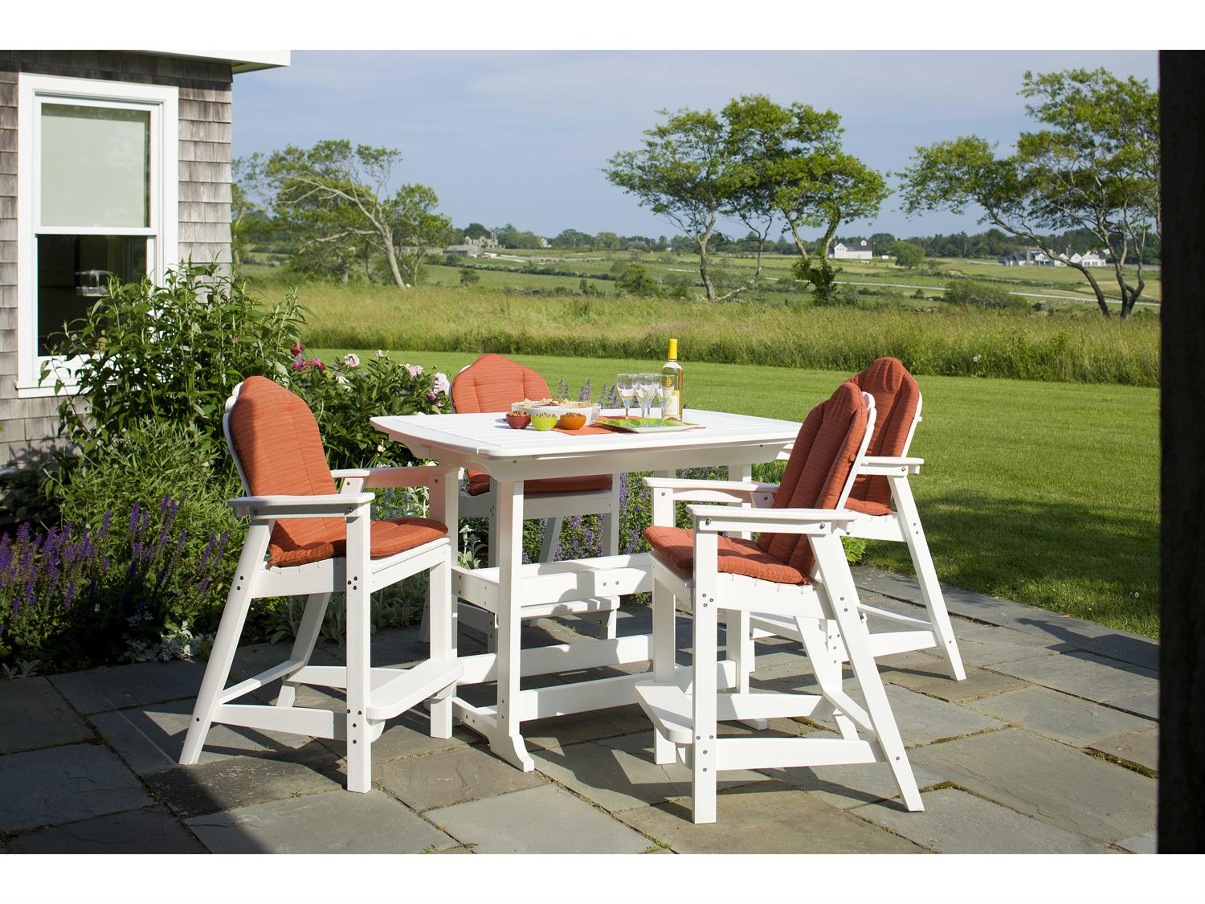 Seaside Casual Classic Adirondack Recycled Plastic Bar Set