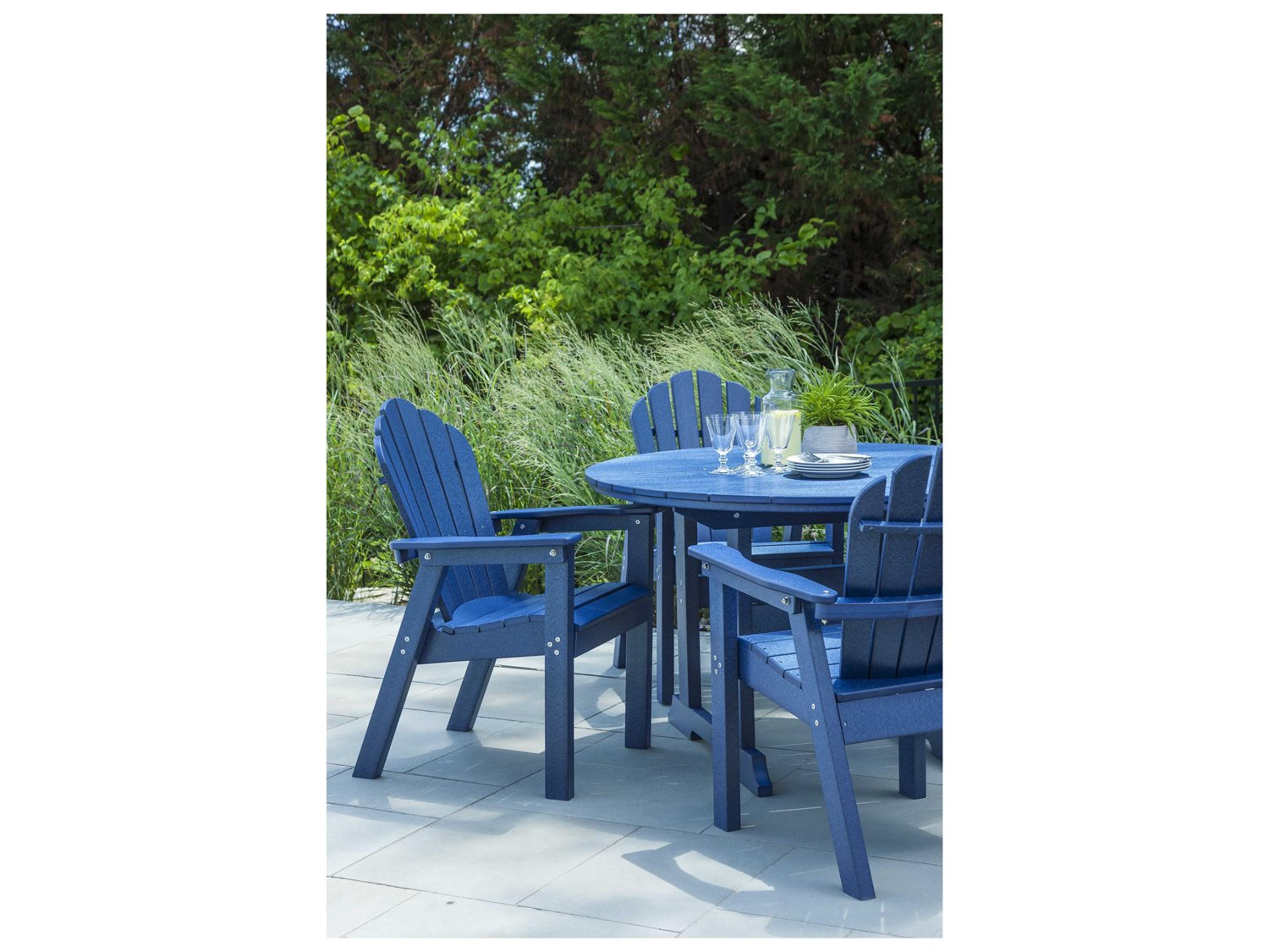 Seaside Casual Classic Adirondack Recycled Plastic Outdoor Patio Dining Set