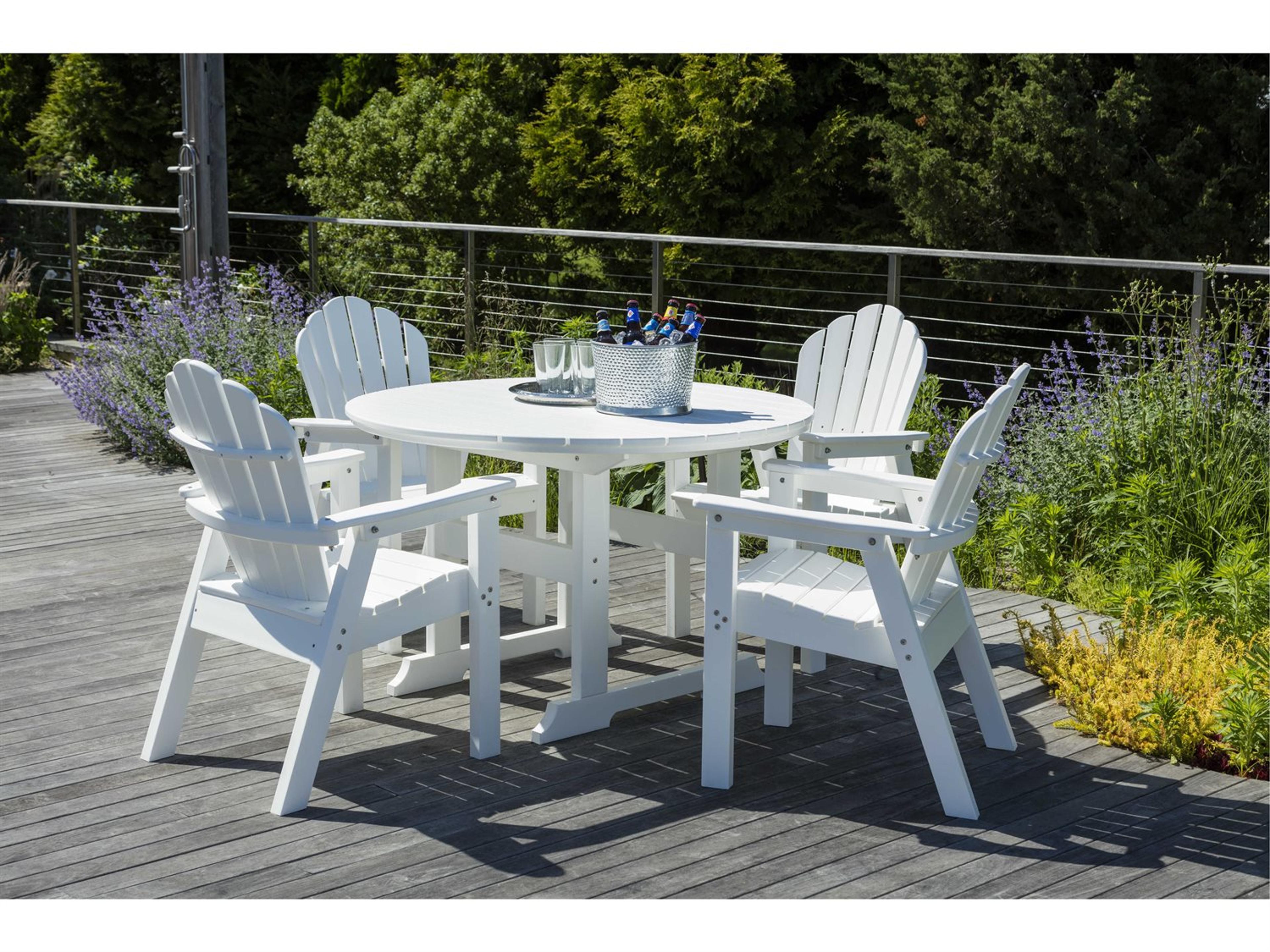 Seaside Casual Classic Adirondack Recycled Plastic Outdoor Patio Dining Set