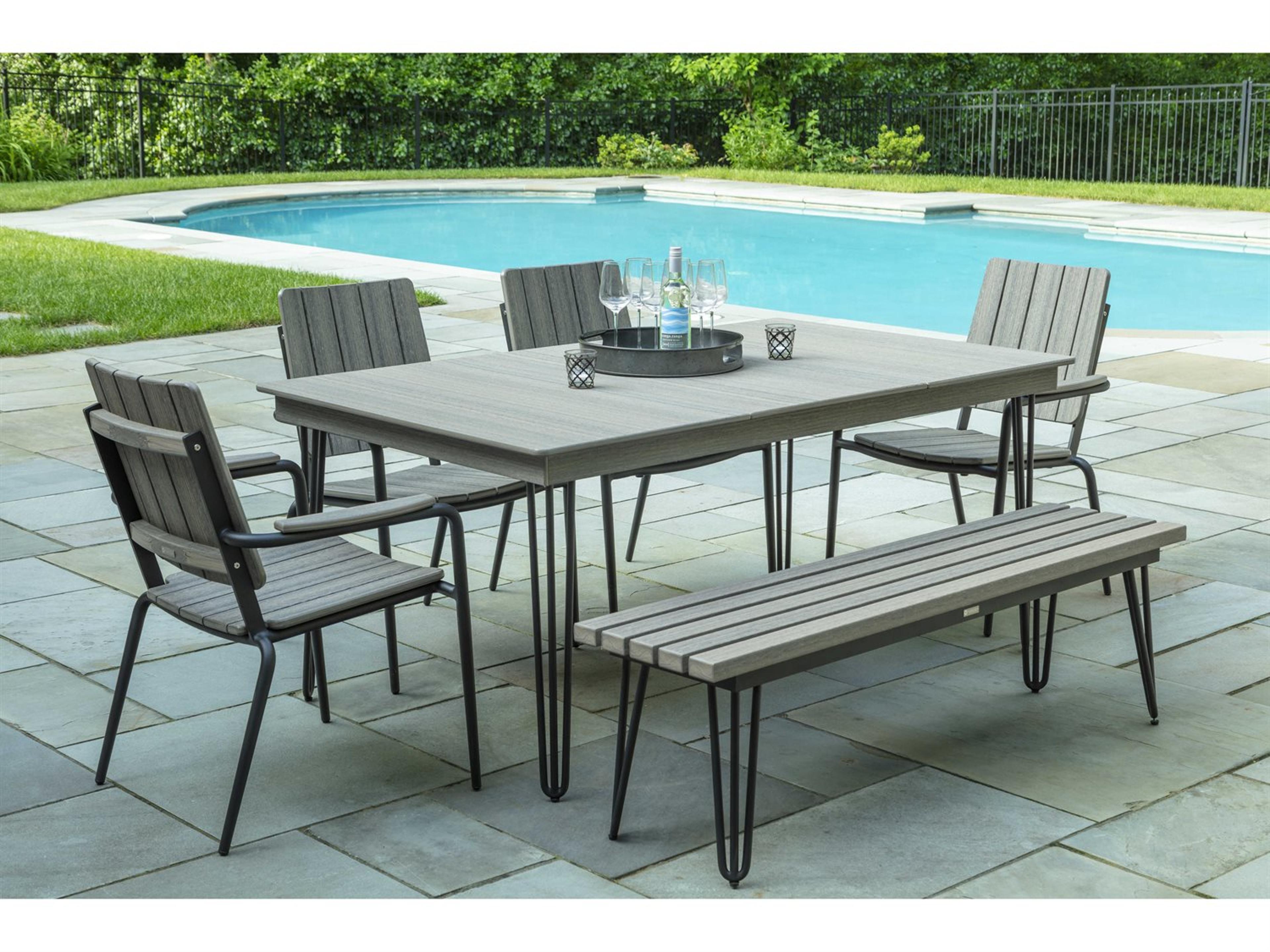 Seaside Casual Hip Aluminum Outdoor Patio Dining Set