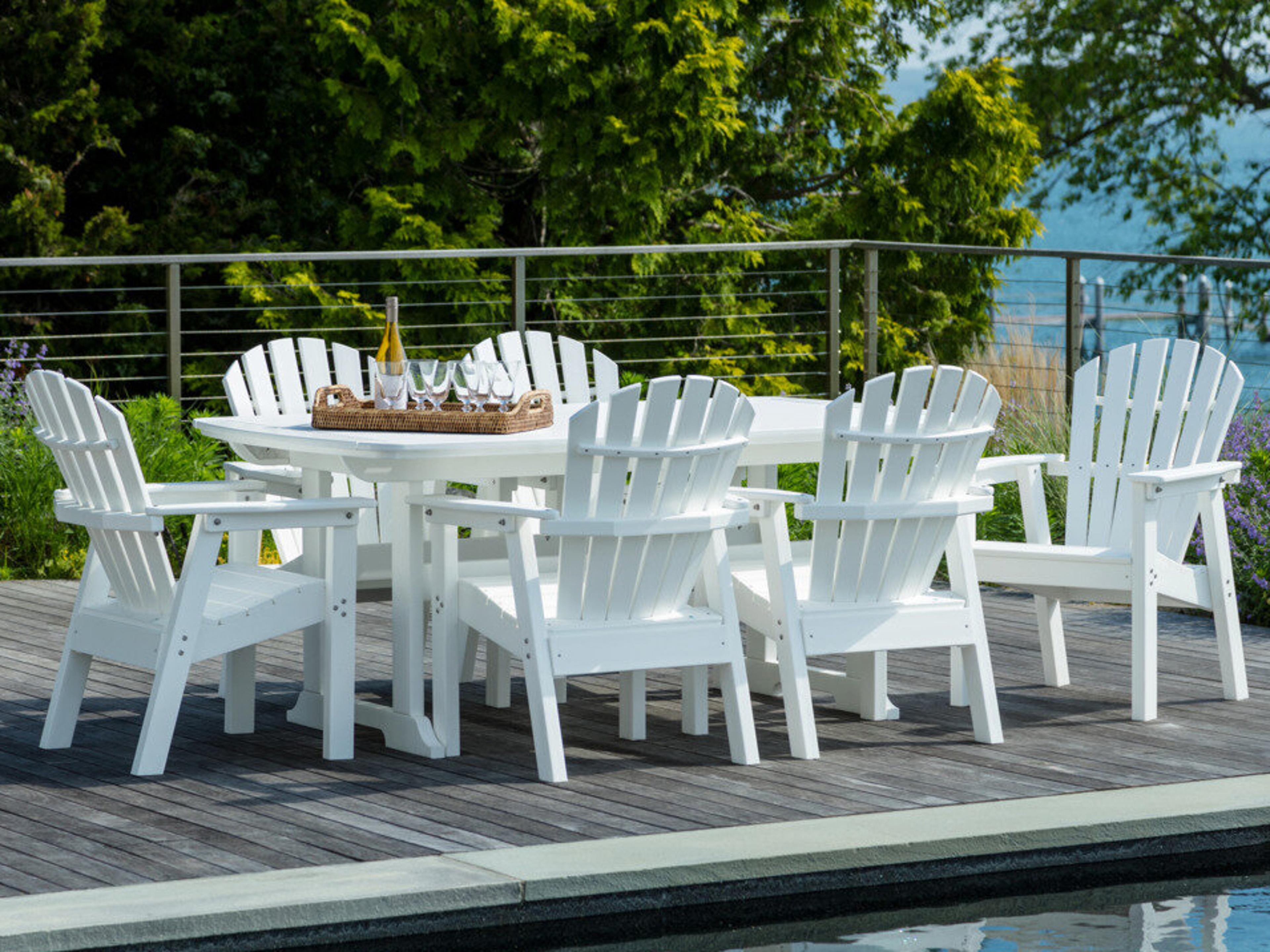 Seaside Casual Shellback Adirondack Recycled Plastic Outdoor Patio Dining Set