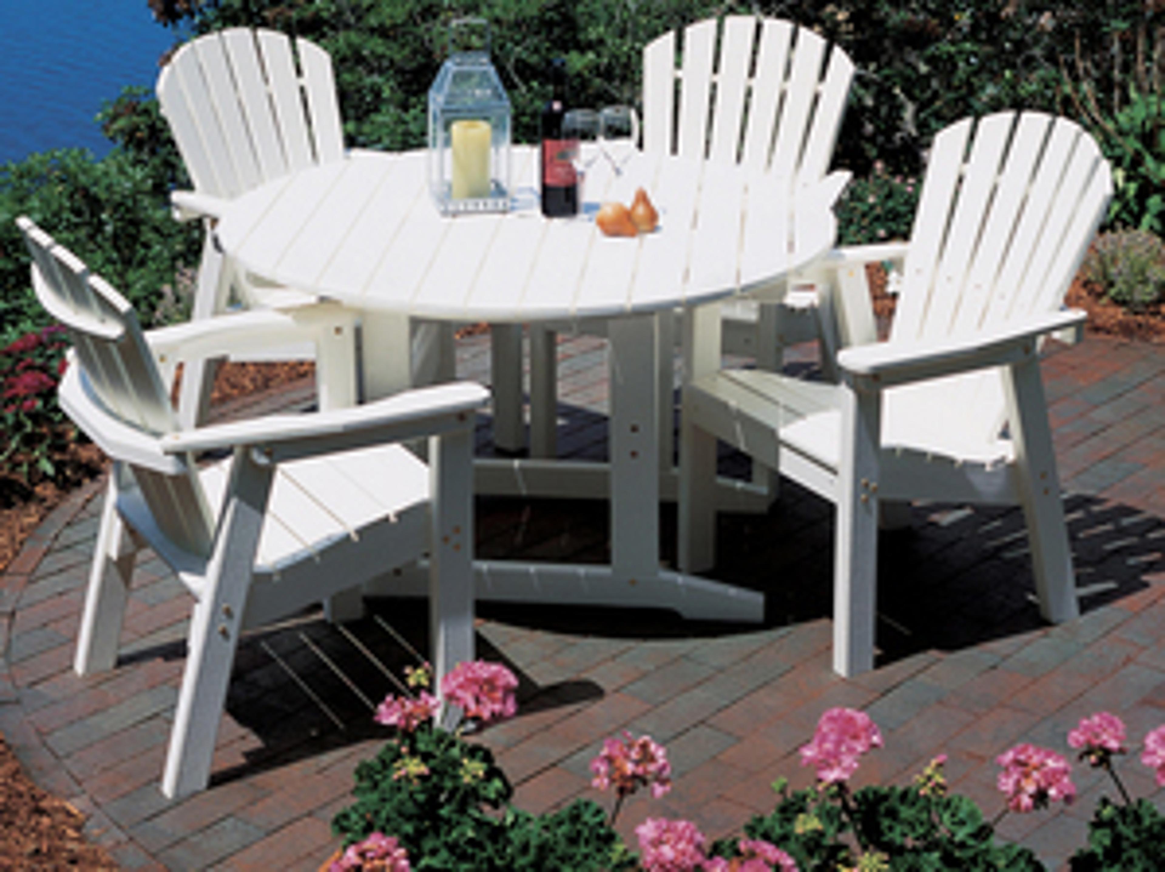 Seaside Casual Shellback Adirondack Recycled Plastic Outdoor Patio Dining Set