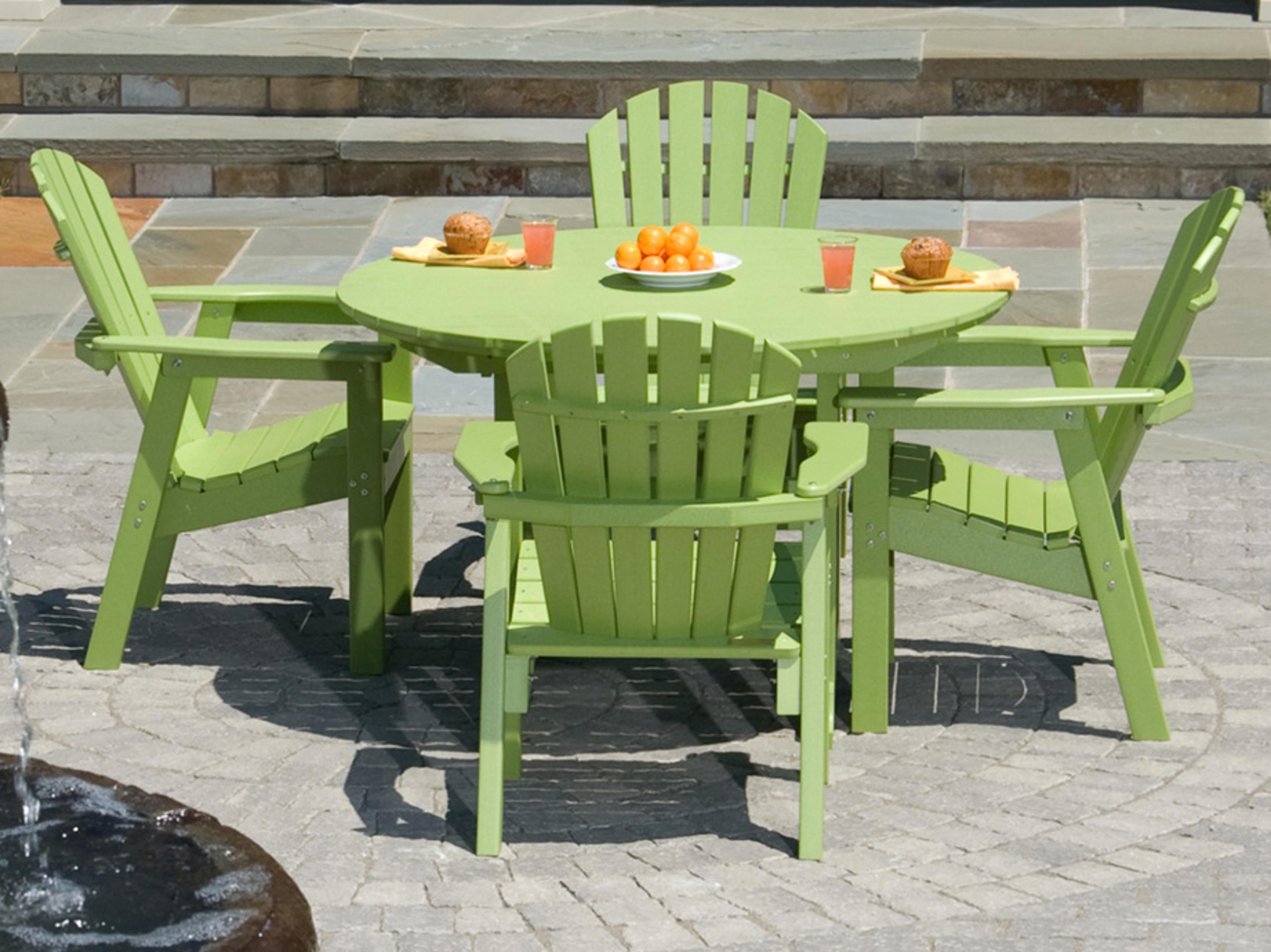Seaside Casual Shellback Adirondack Recycled Plastic Outdoor Patio Dining Set