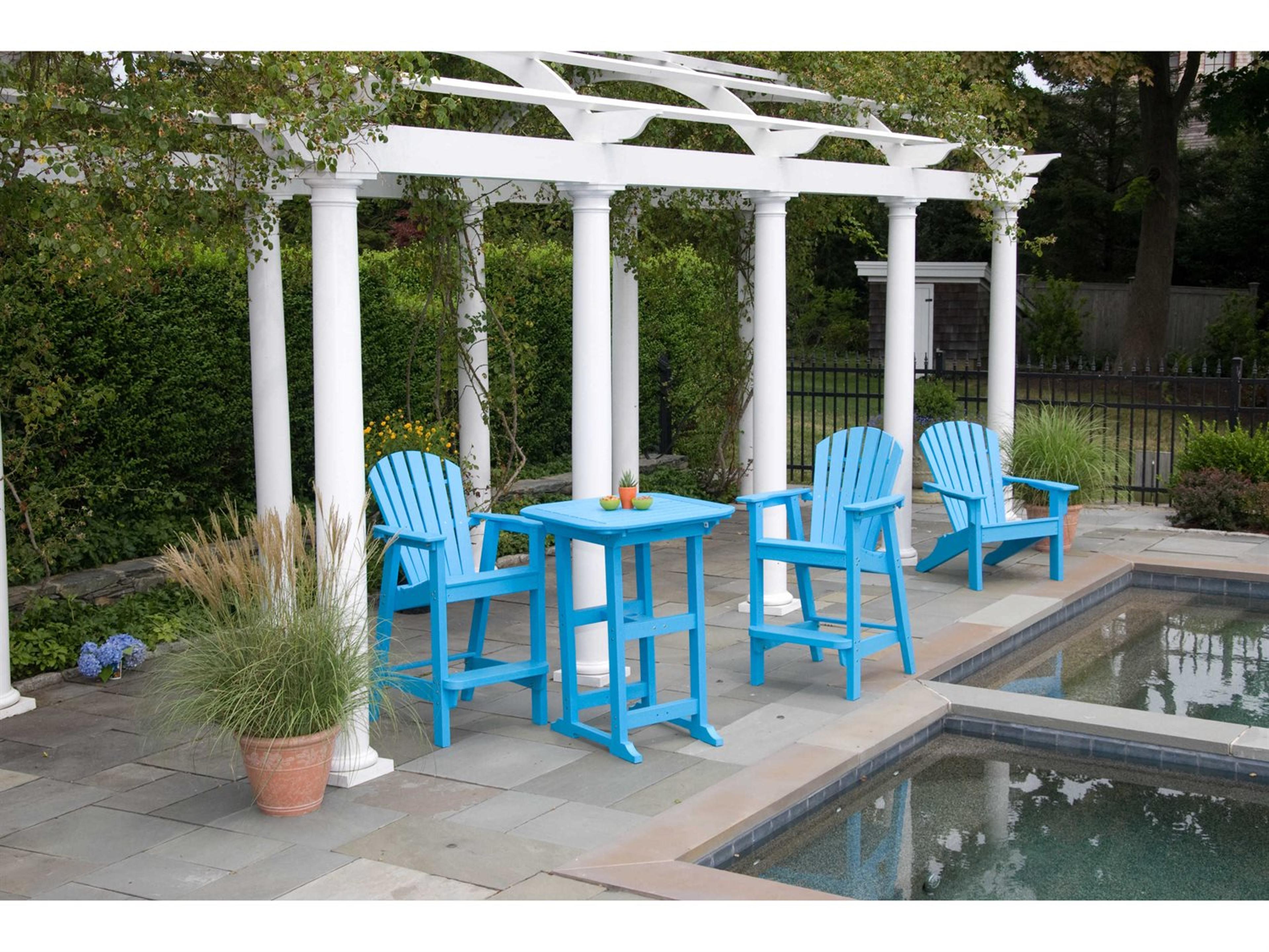 Seaside Casual Shellback Adirondack Recycled Plastic Bar Set