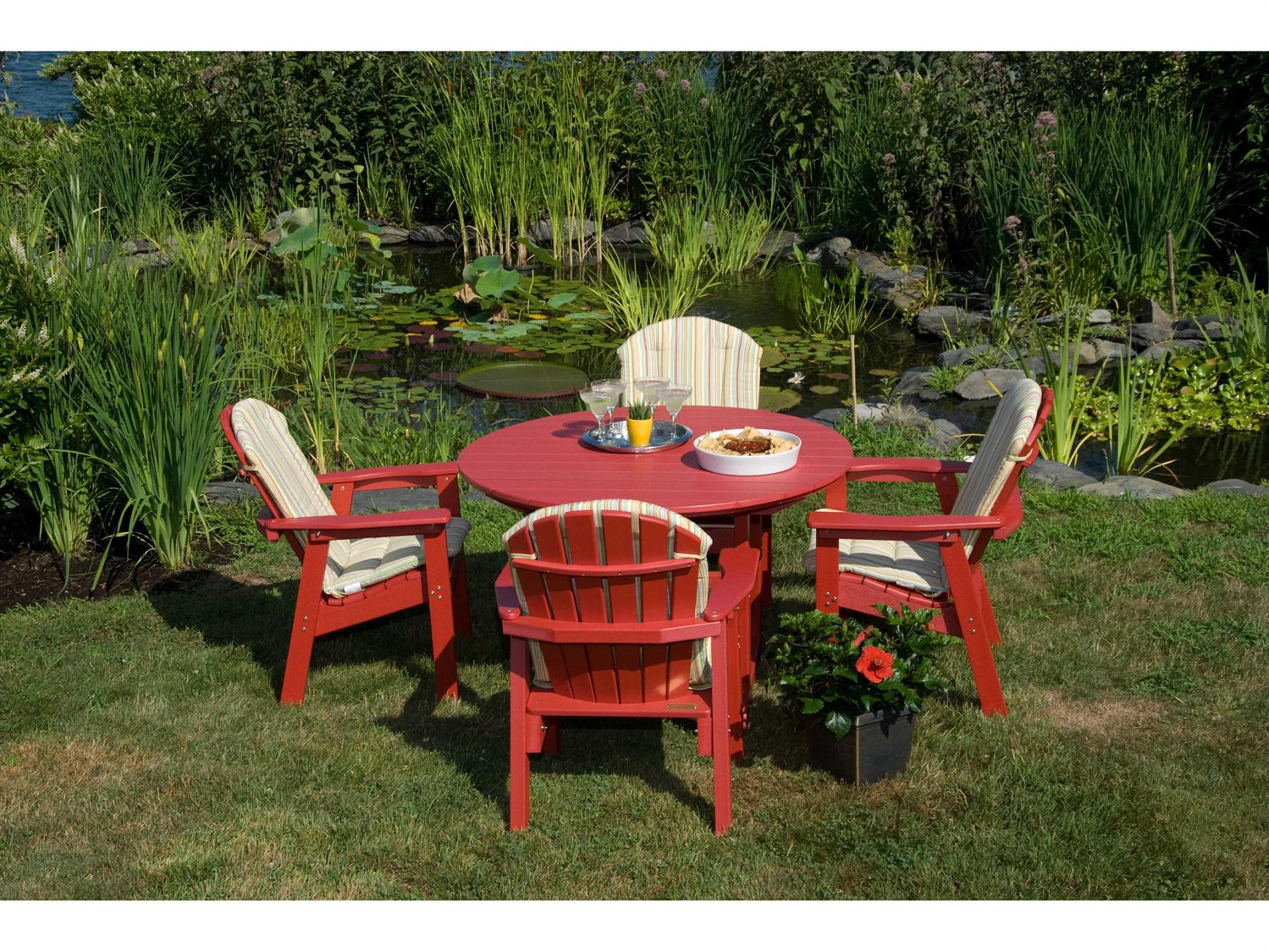 Seaside Casual Shellback Adirondack Recycled Plastic Outdoor Dining Set