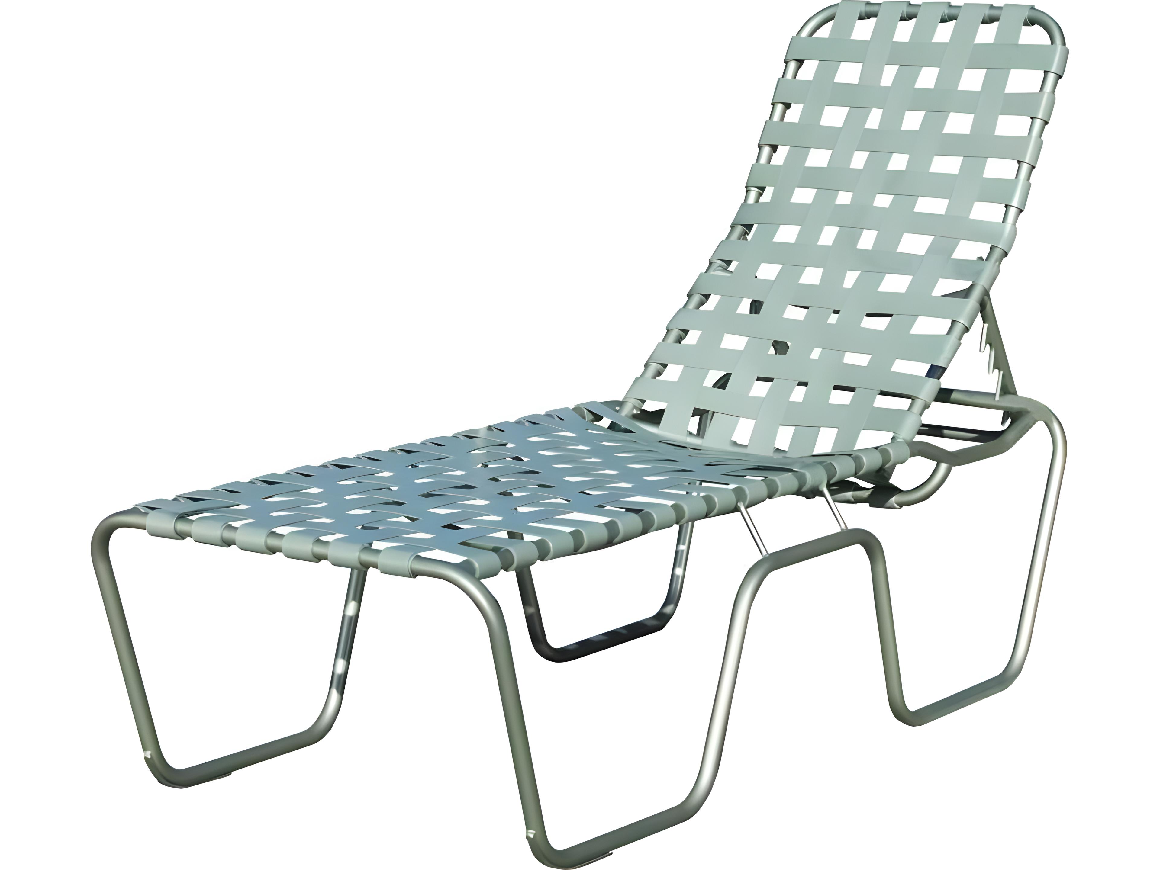 Suncoast Sanibel Cross Strap Aluminum Stackable Hi Seat Outdoor Patio Chaise Lounge