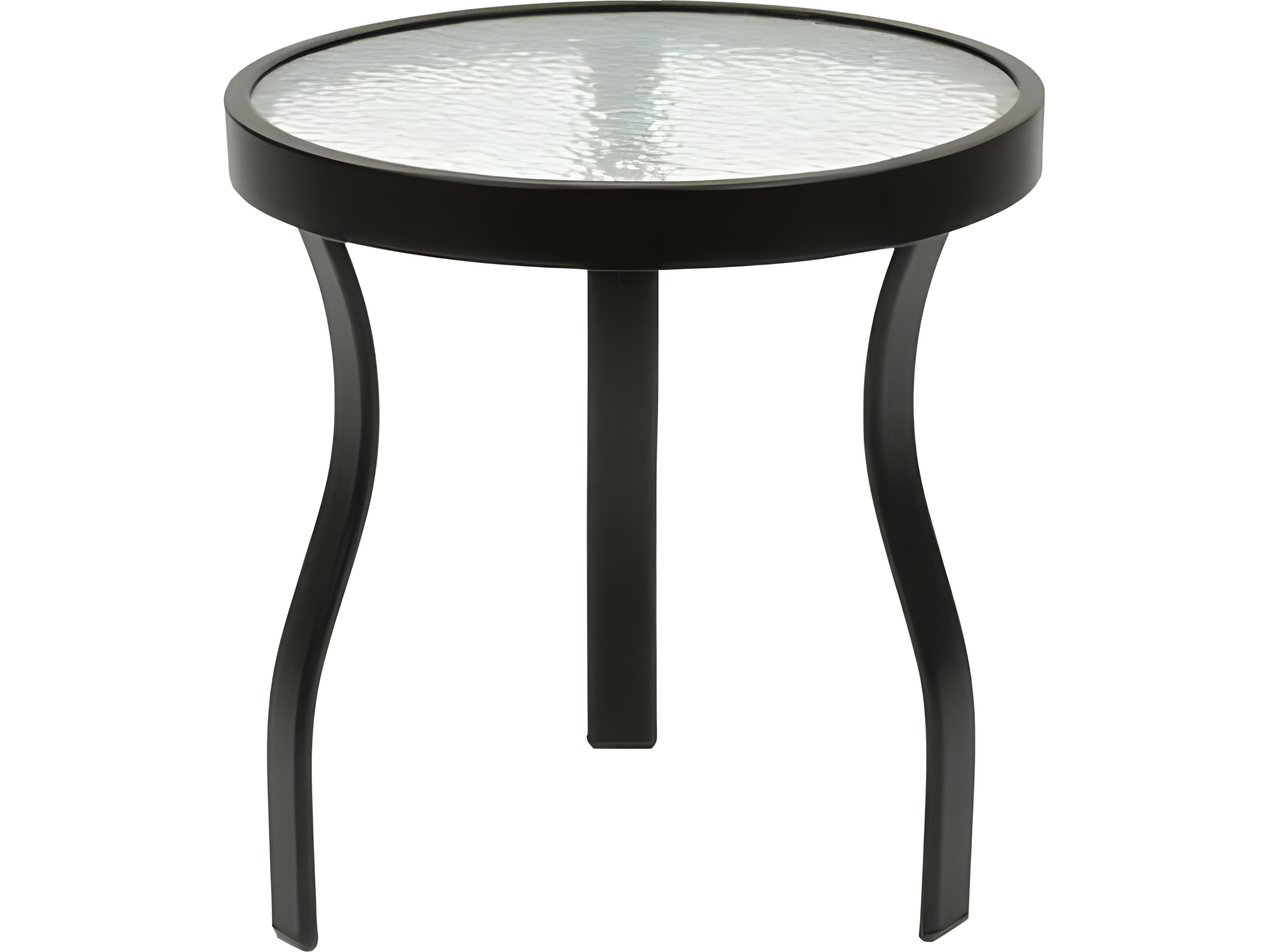Suncoast Aluminum Round Glass Top Outdoor End Table