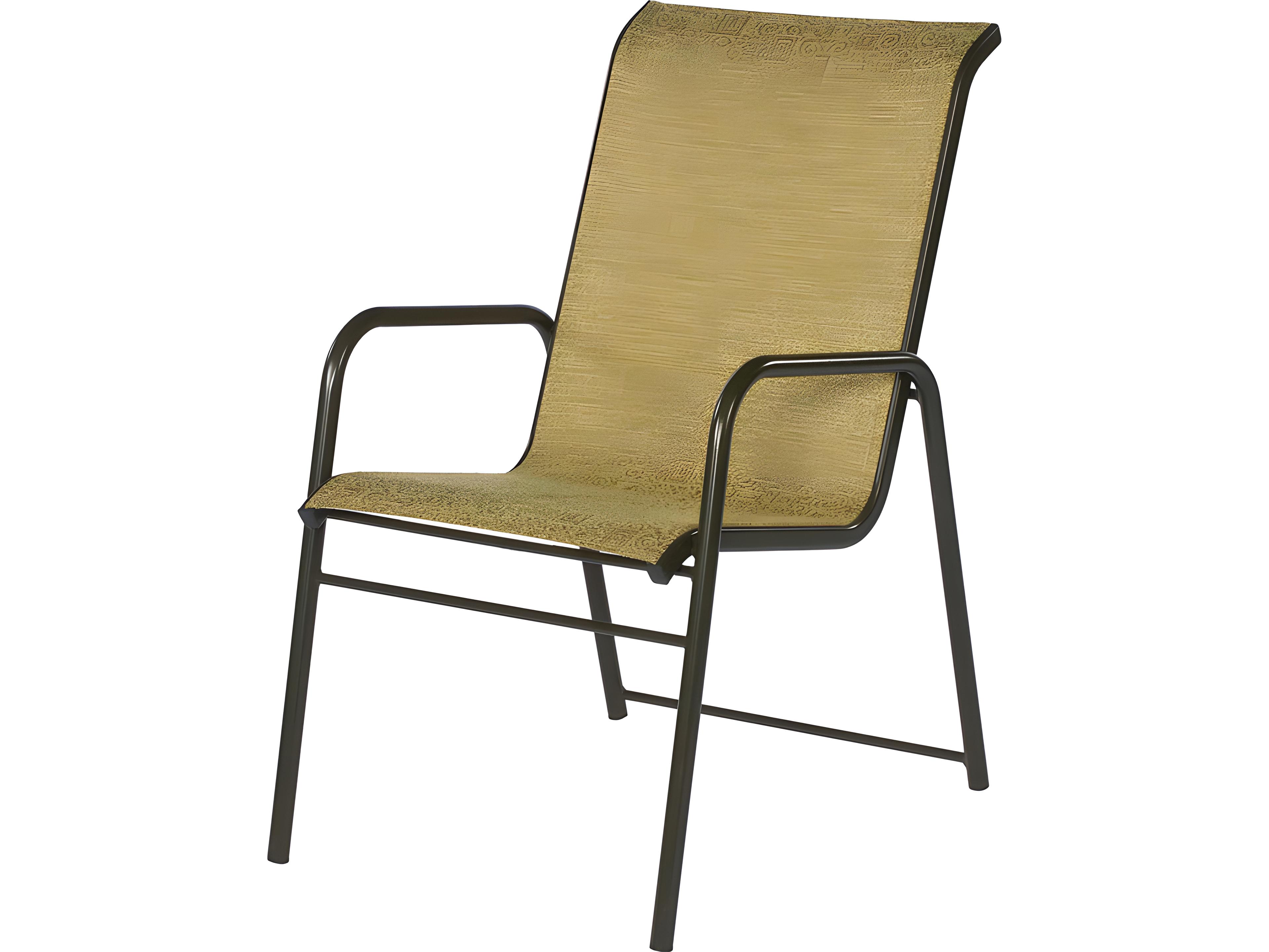 Suncoast Sanibel Sling Aluminum Stackable Outdoor Patio Dining Arm Chair