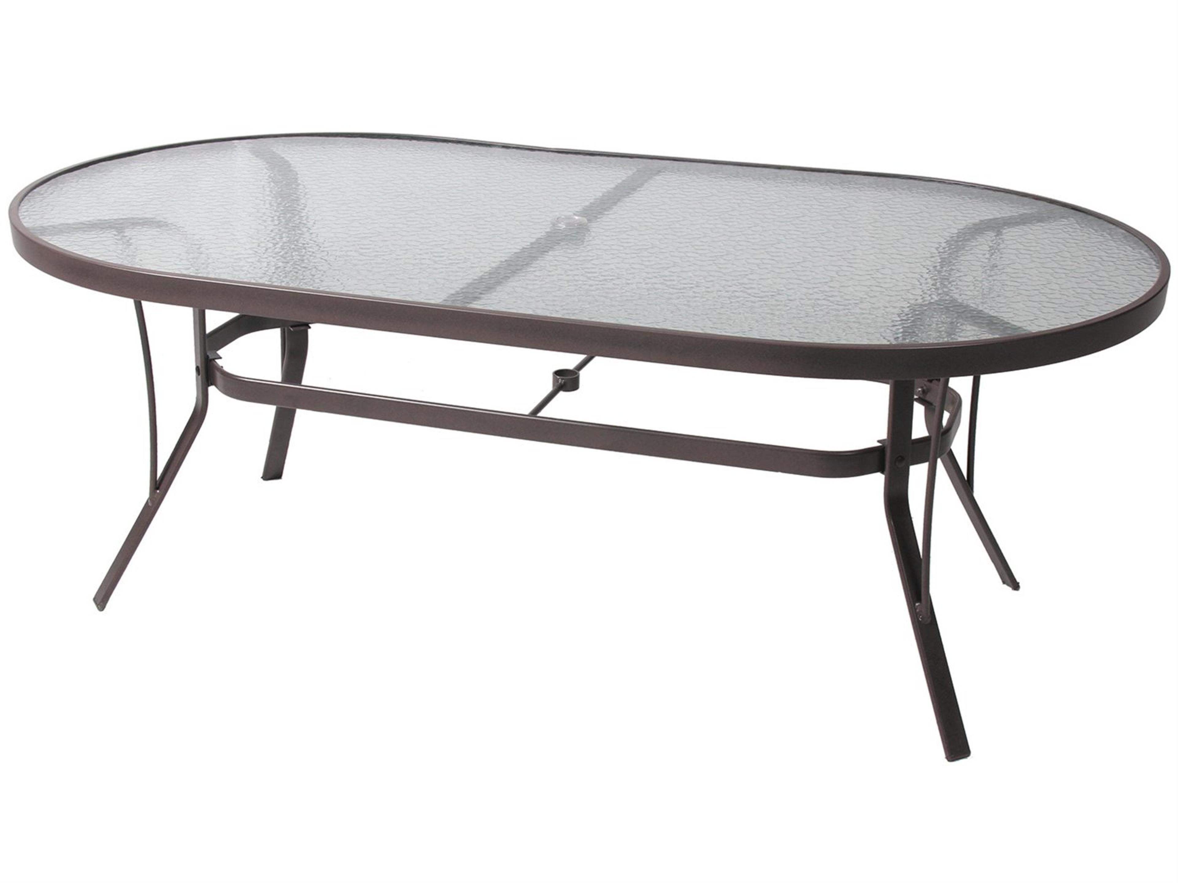 Suncoast Aluminum Oval Glass Top Outdoor Patio Dining Table