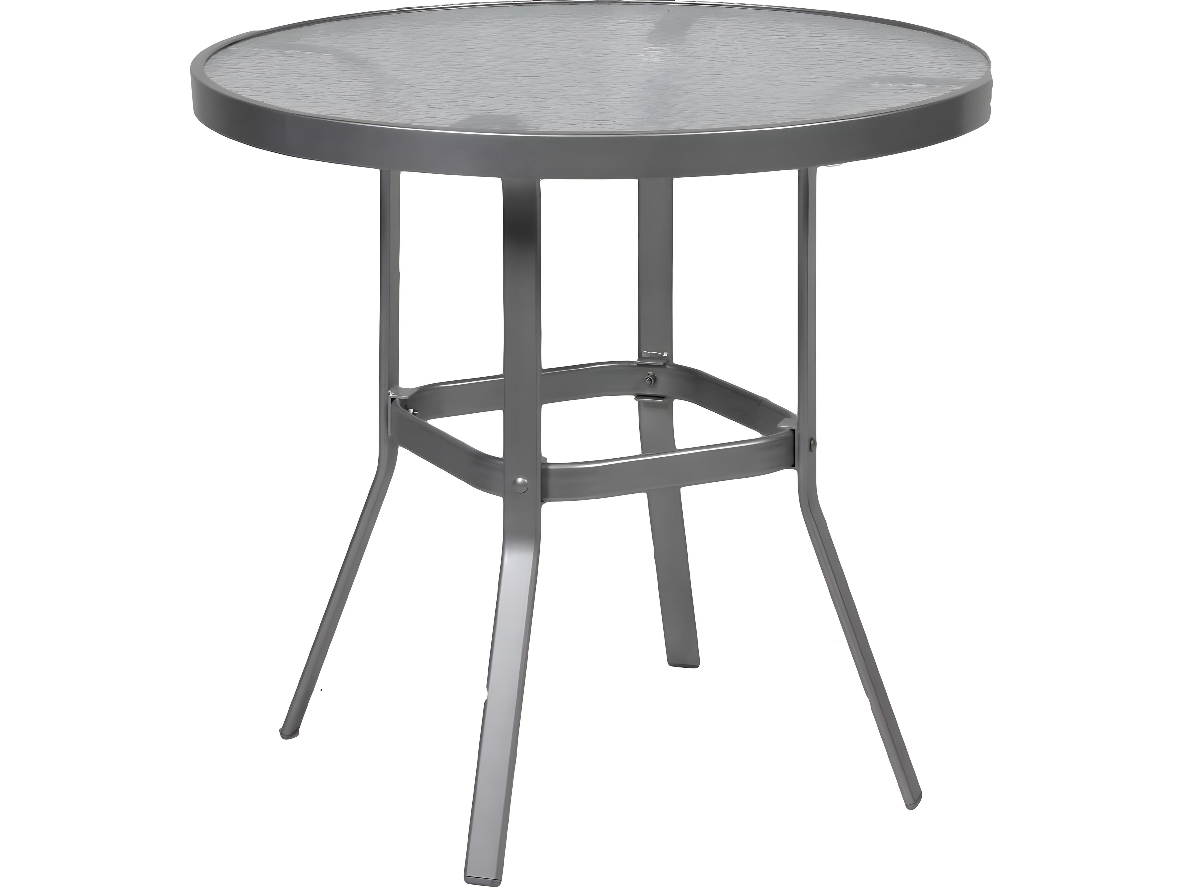 Suncoast Aluminum Round Glass Top Outdoor Counter Table