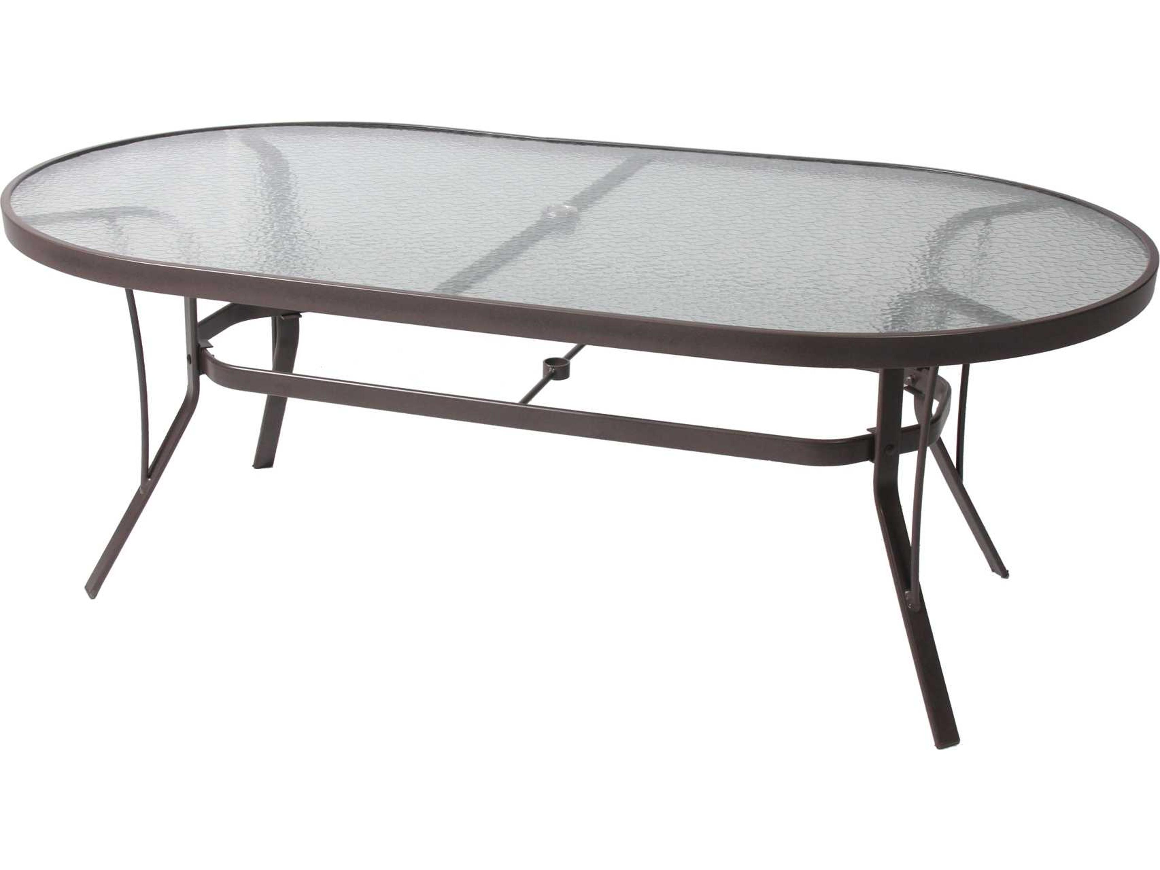 Suncoast Aluminum Oval Glass Top Outdoor Dining Table