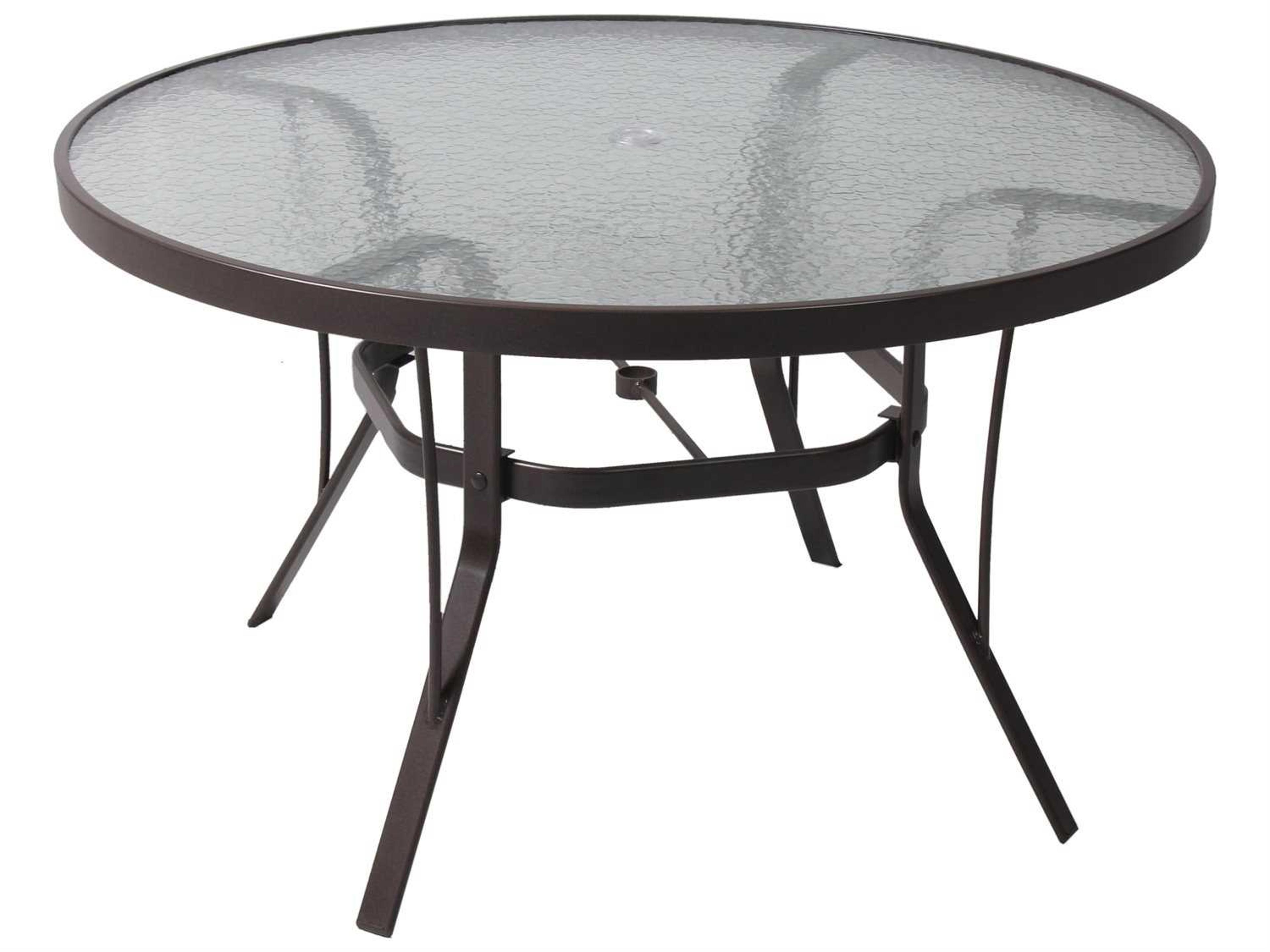 Suncoast Aluminum Round Glass Top Outdoor Coffee Table