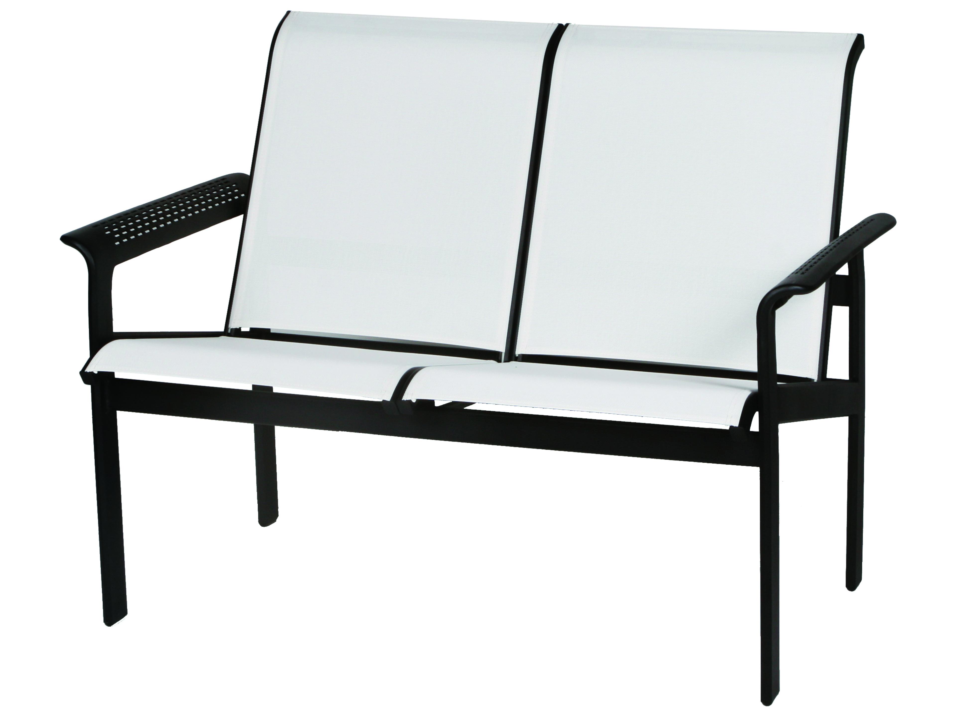 Suncoast South Beach Sling Aluminum Arm Outdoor Loveseat