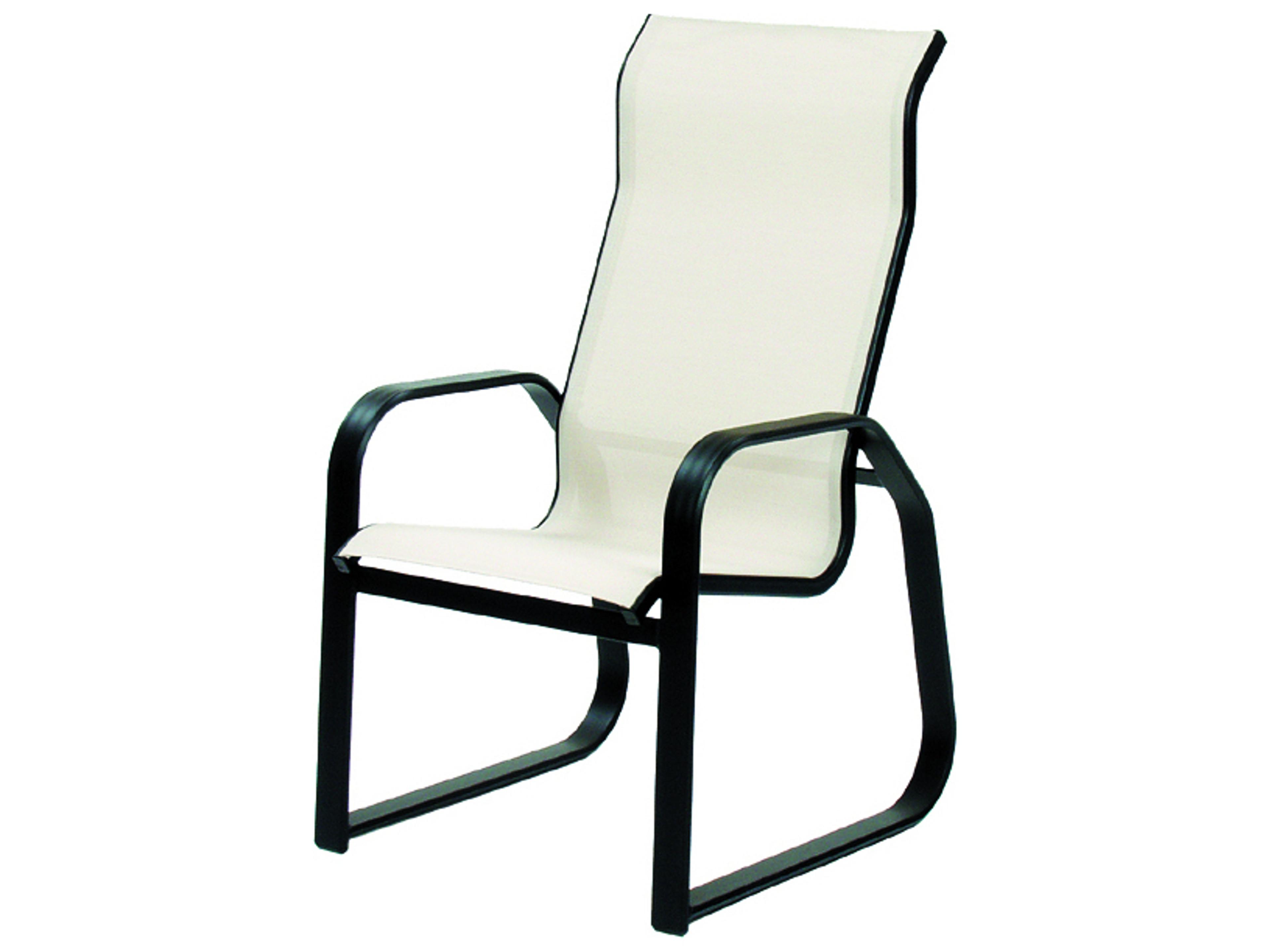 Suncoast Maya Sling Aluminum Supreme Sled Patio Dining Arm Chair