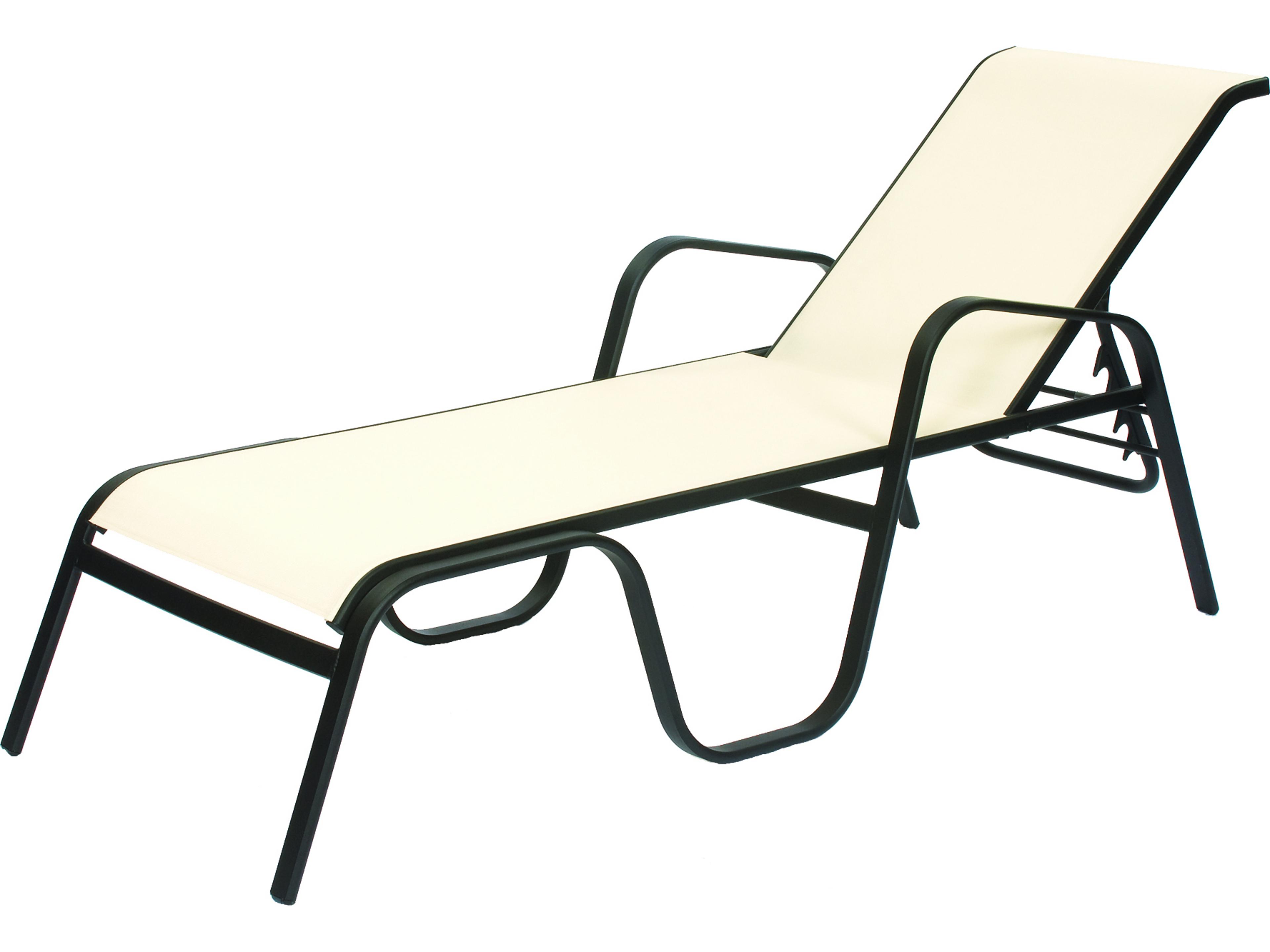 Suncoast Seascape Sling Aluminum Stackable Outdoor Patio Chaise Lounge