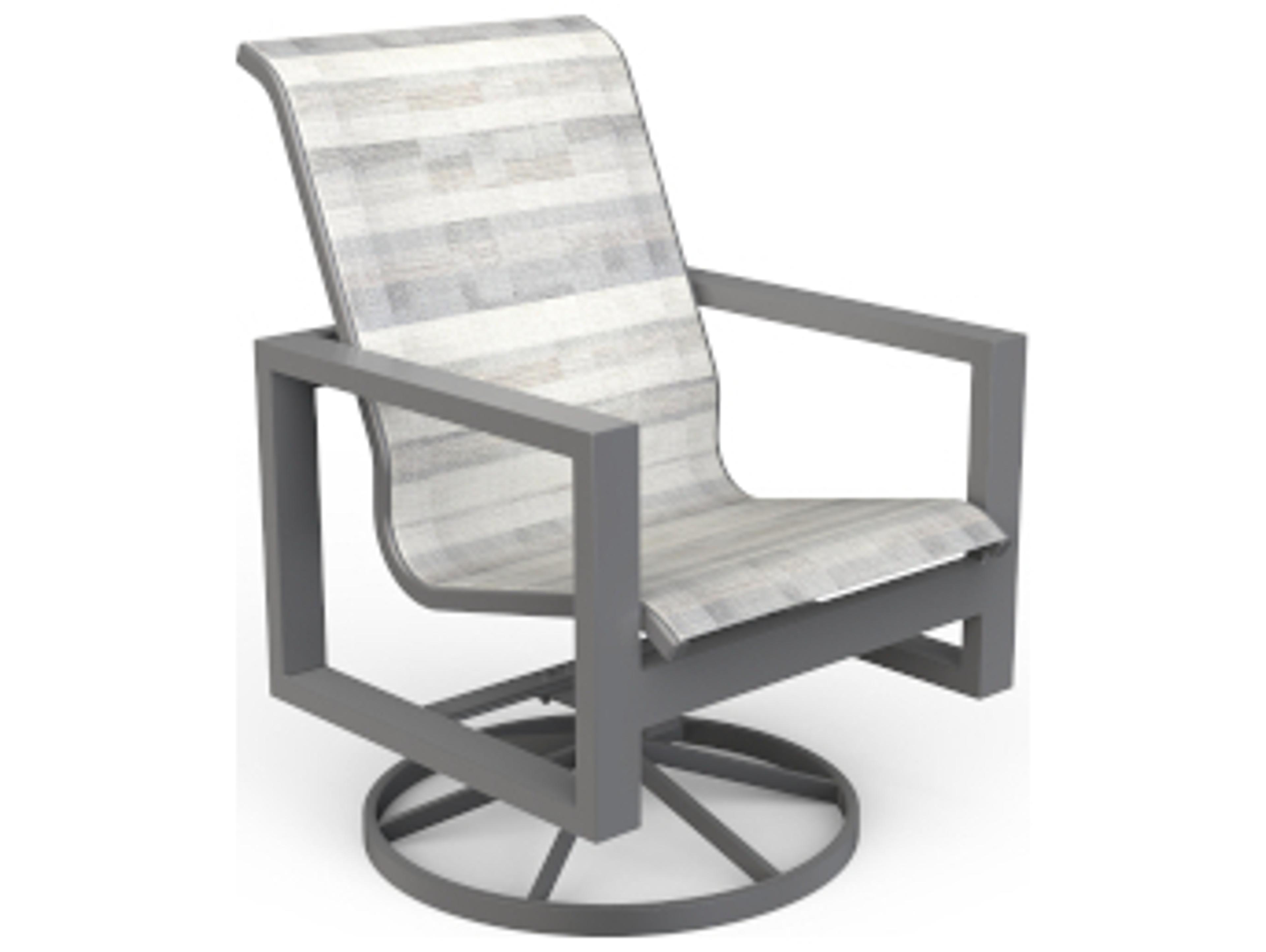 Suncoast Vectra Sling Aluminum Swivel Rocker Outdoor Dining Arm Chair