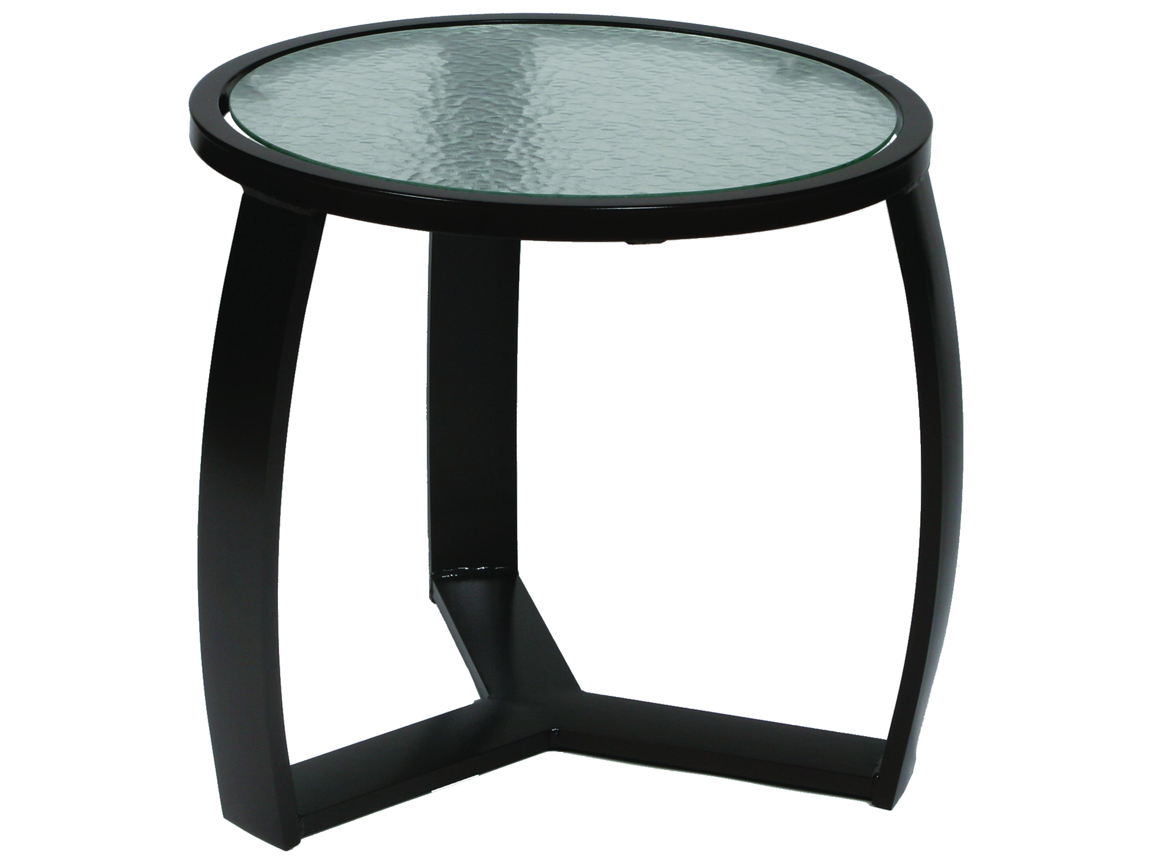 Suncoast Pinnacle Aluminum Round Glass Outdoor End Table