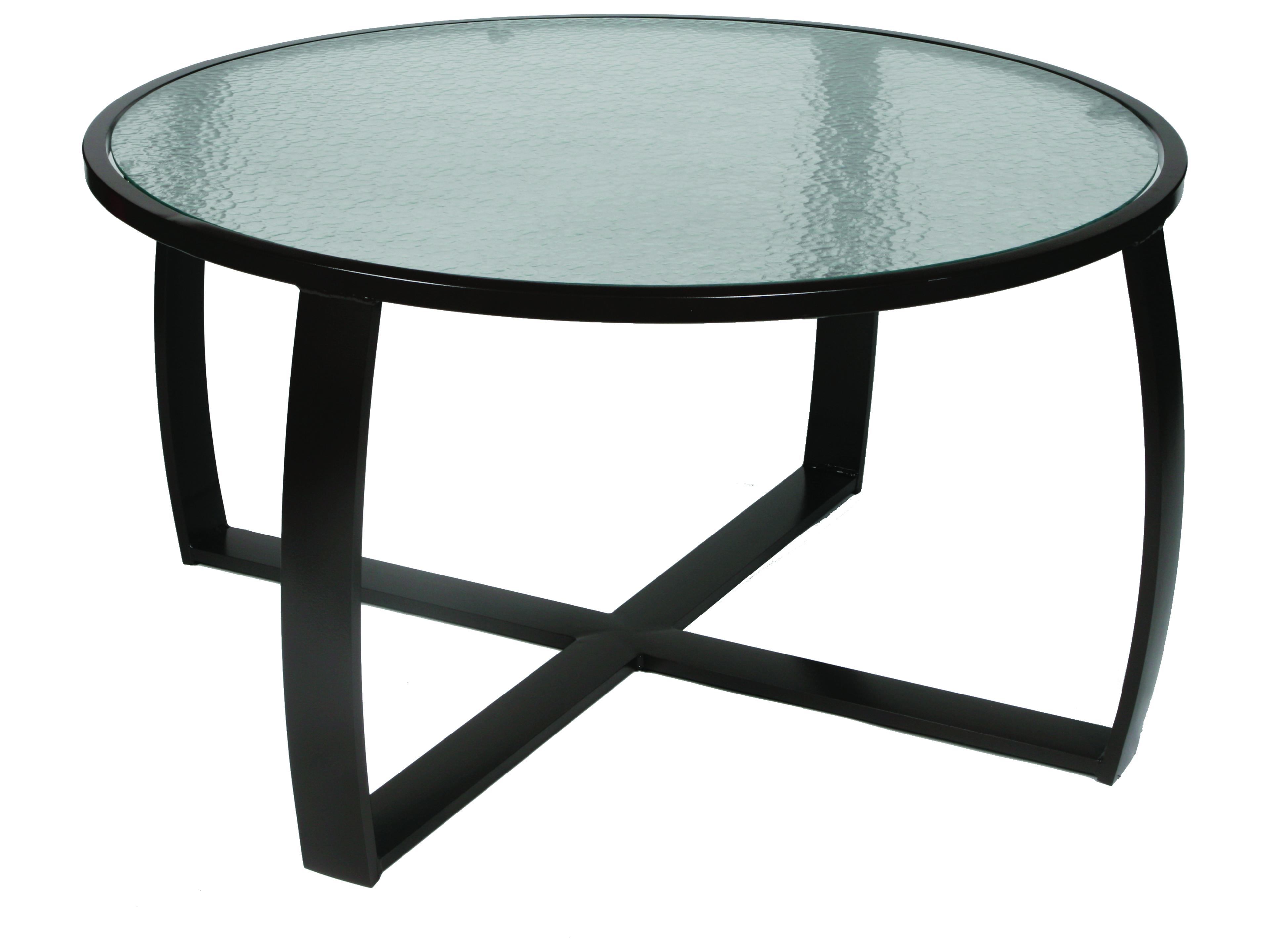 Suncoast Pinnacle Aluminum Round Glass Patio Coffee Table