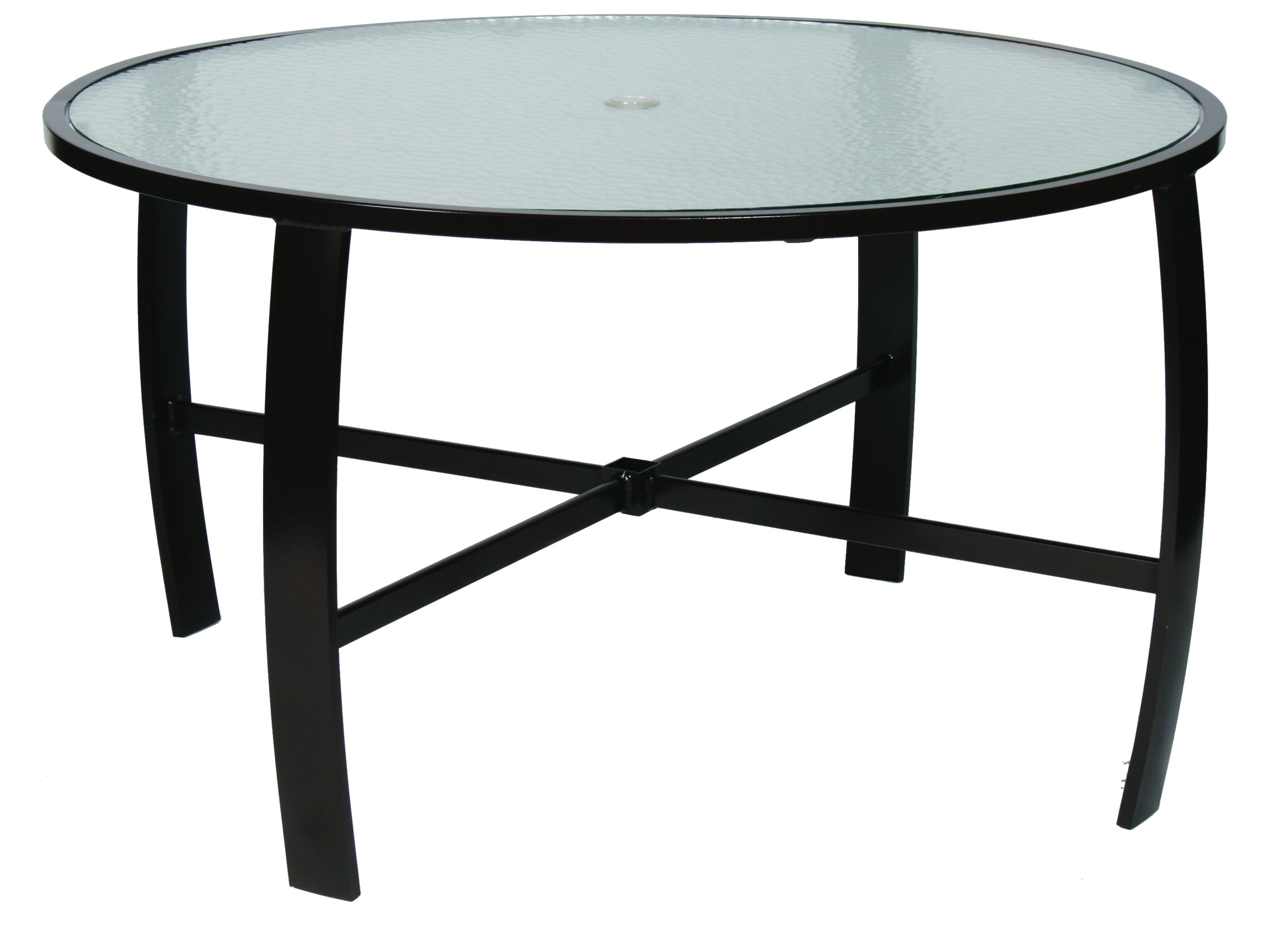 Suncoast Pinnacle Aluminum Round Glass Patio Dining Table