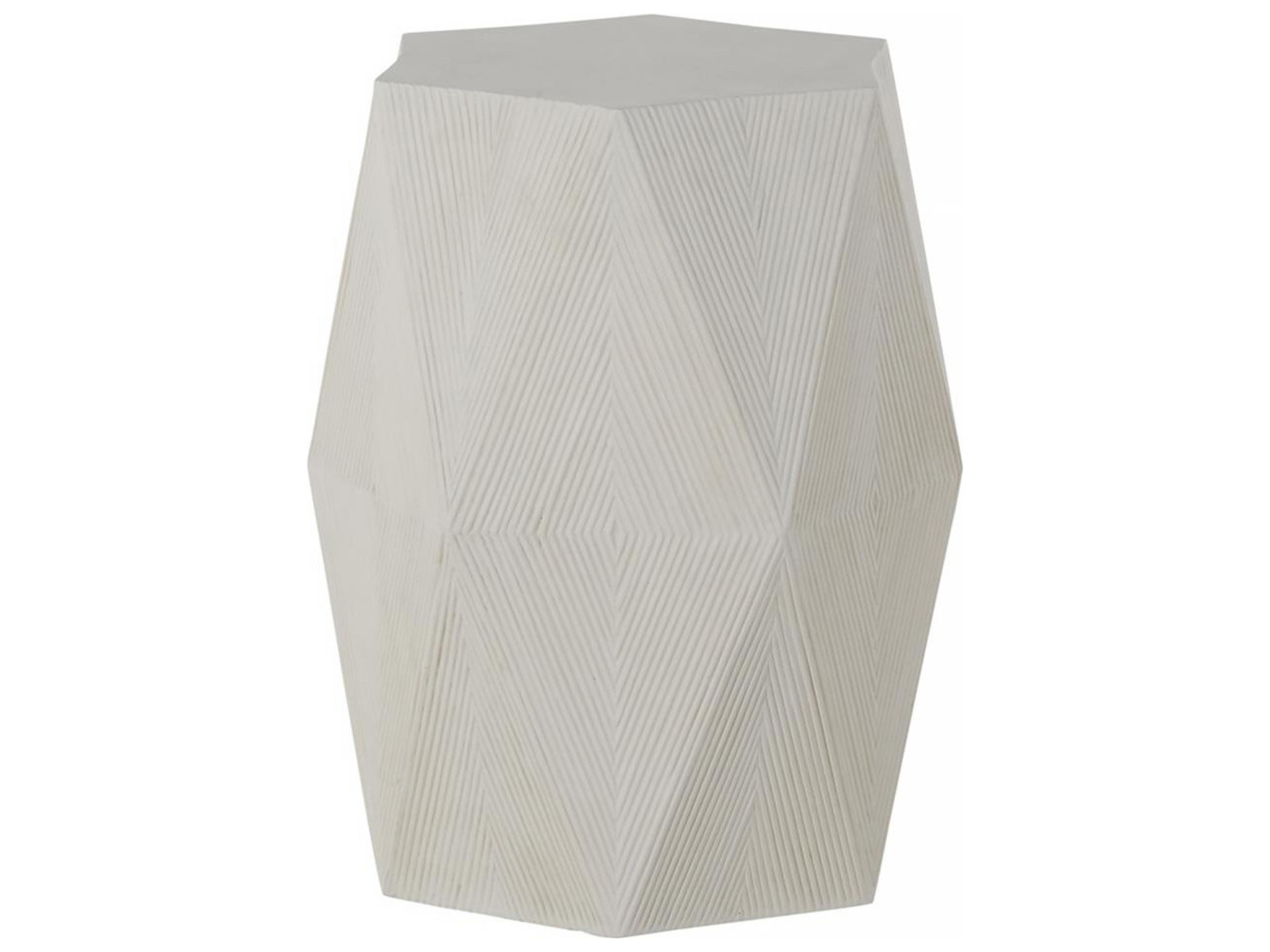 Summer Classics Albany Cast Stone Natural Hexagon Outdoor Patio Side Table