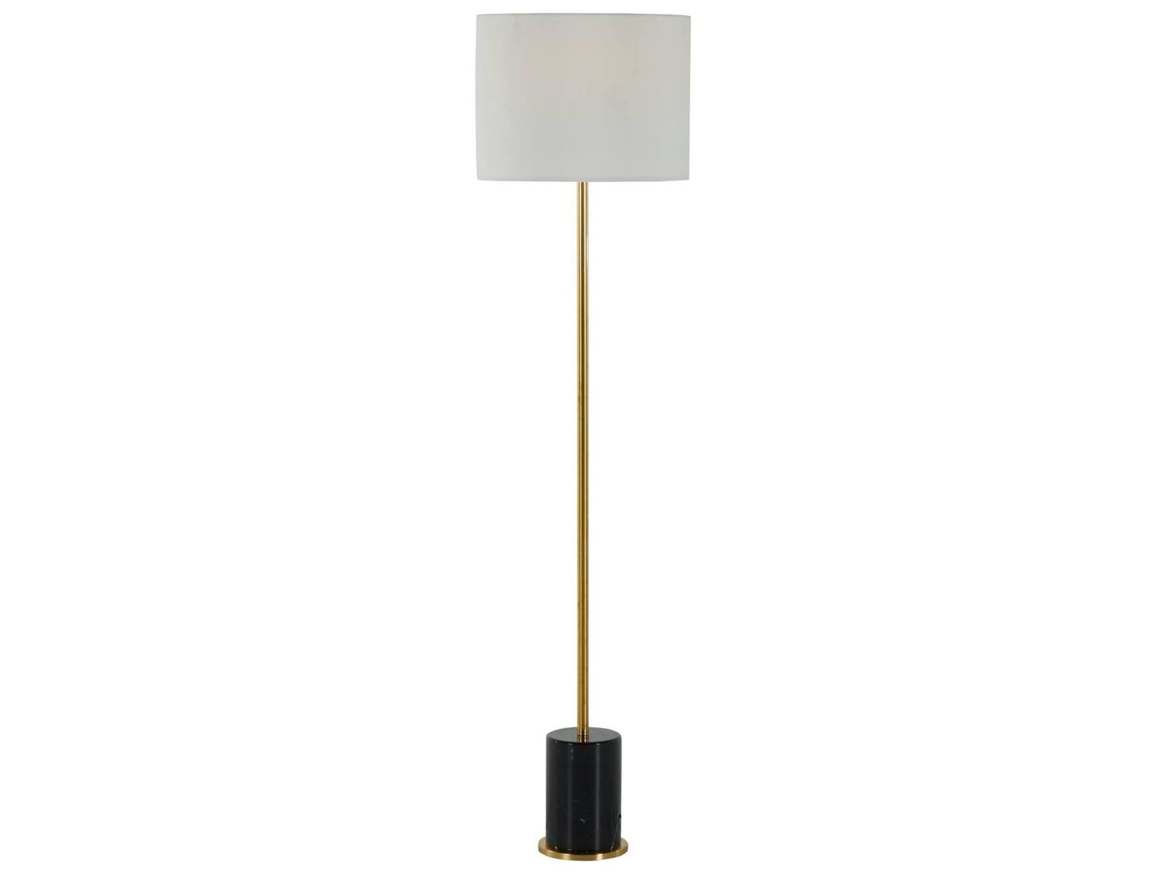Summer Classics Gifford Iron Brass/Black Marble Floor Lamp