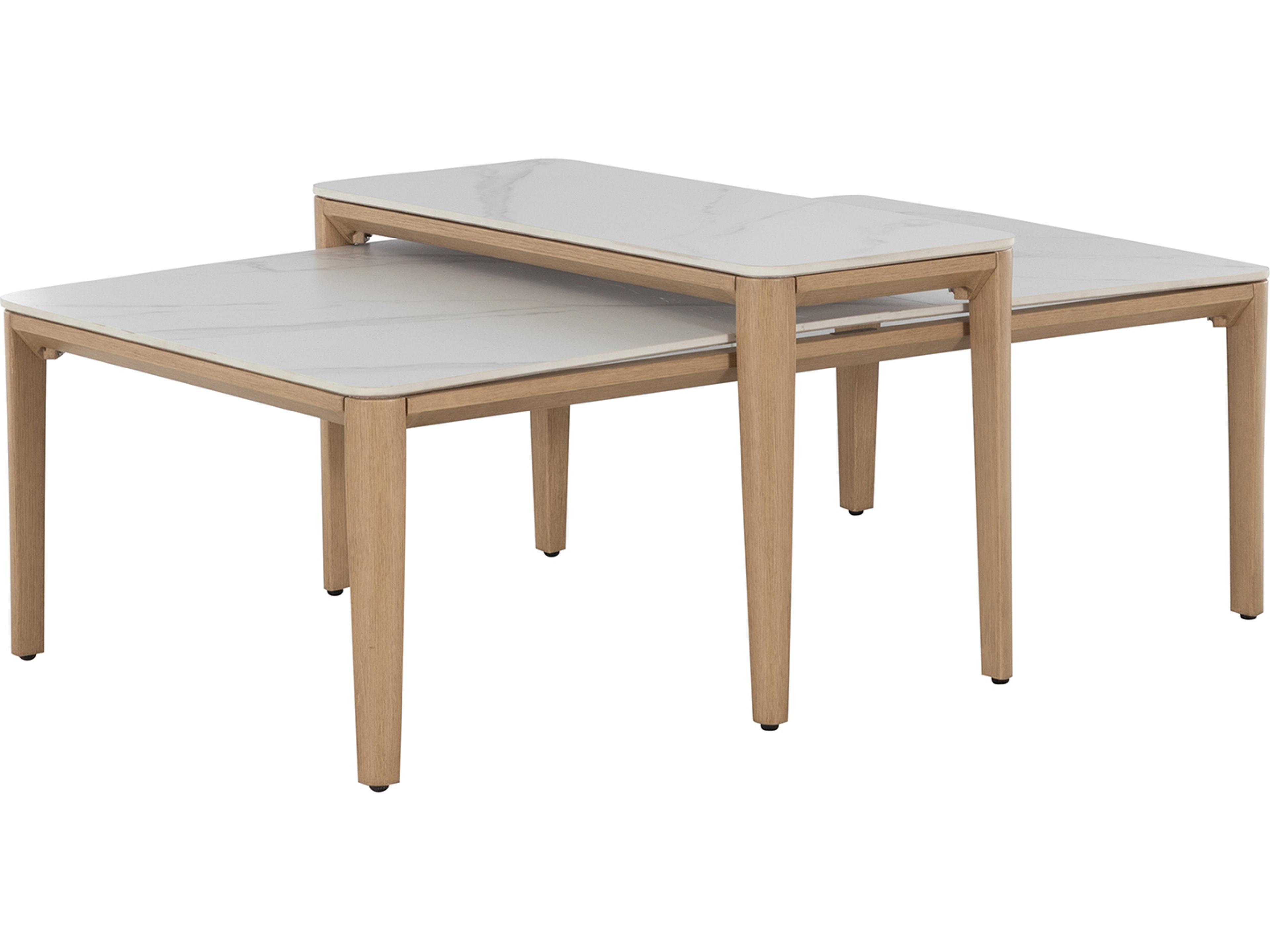 Summer Classics Palma 47" x 27.5" Rectangular Nesting Coffee Tables in Natural