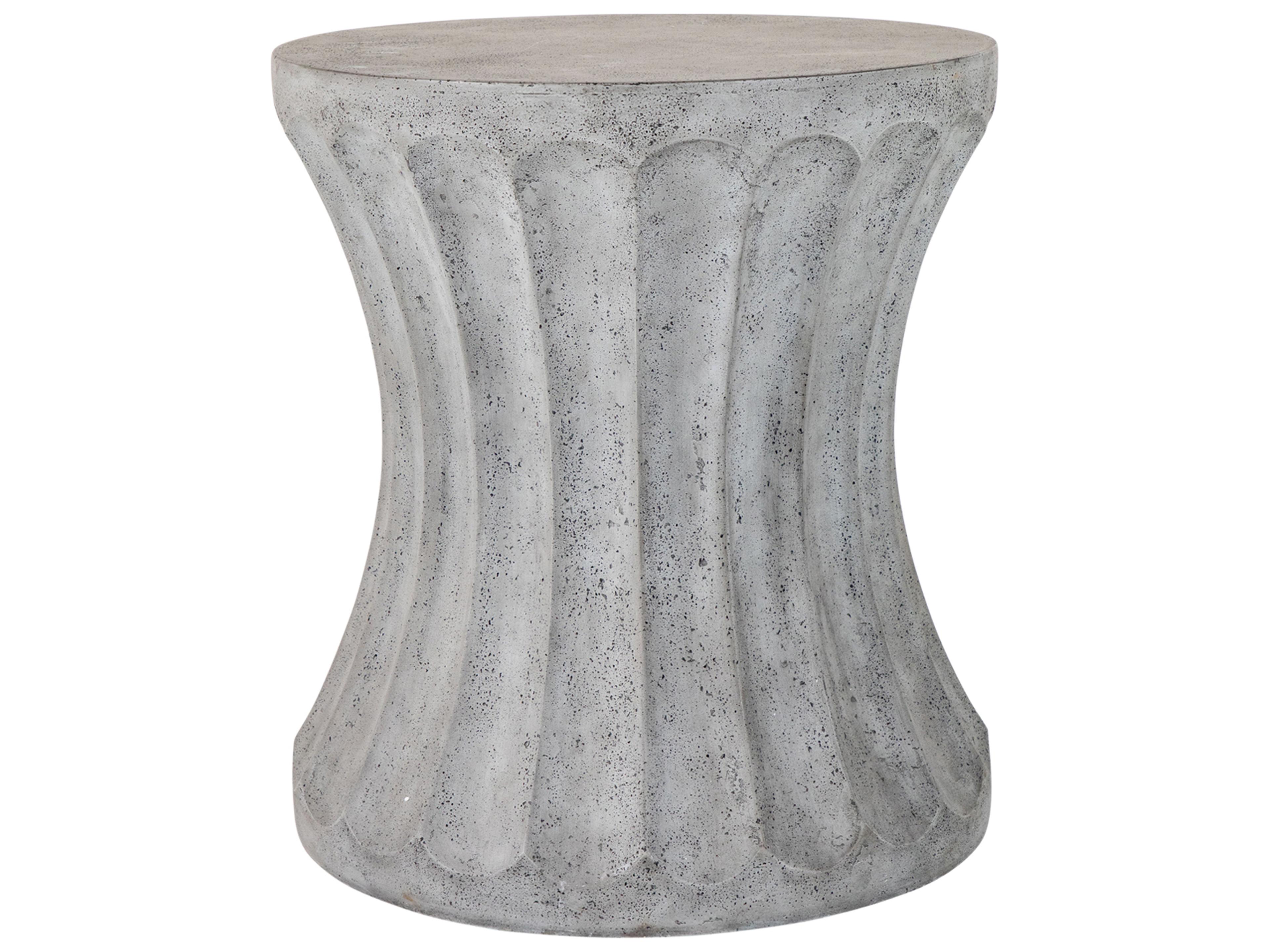 Summer Classics Cast Stone Gannet Round Outdoor End Table