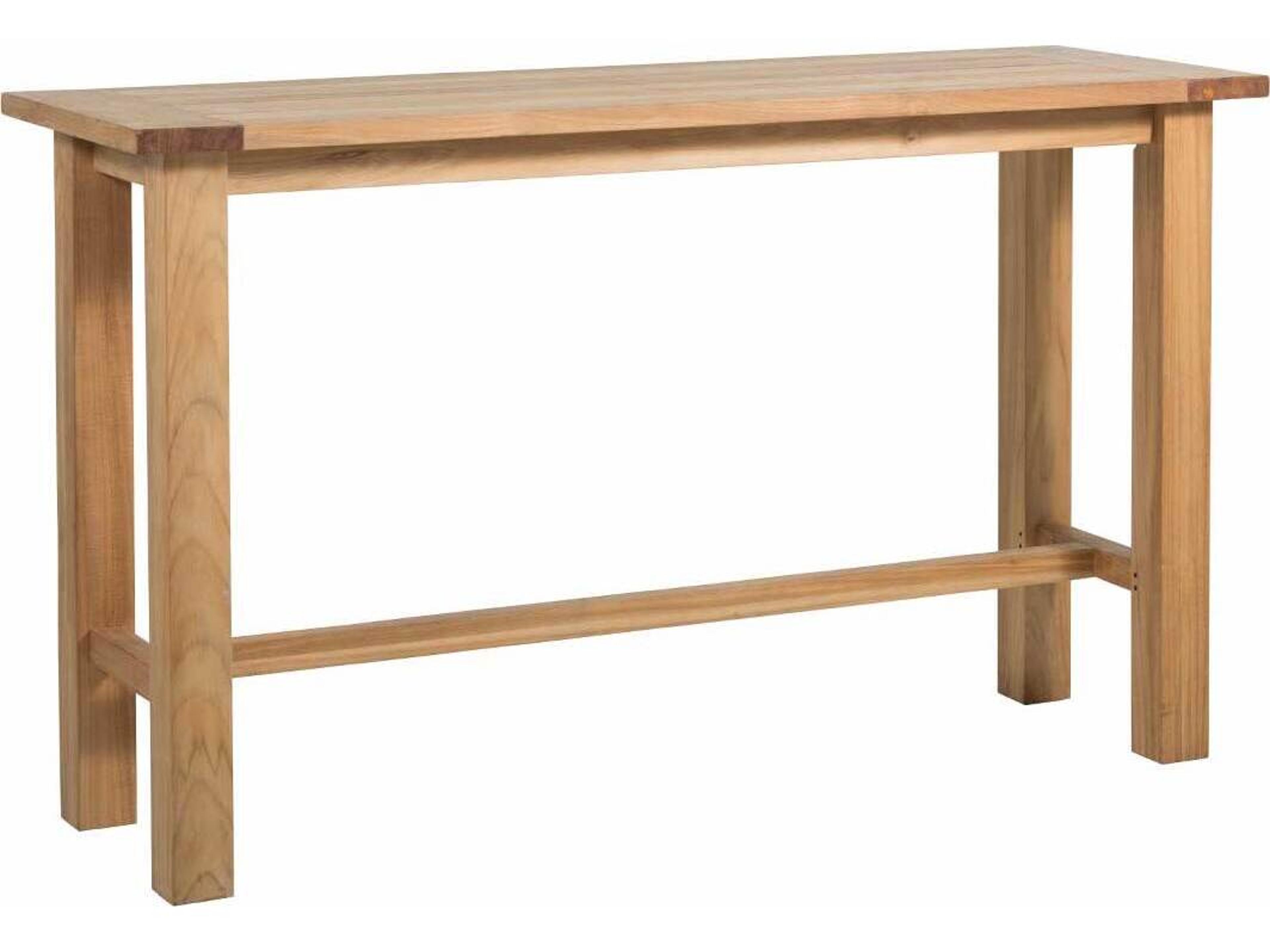 Summer Classics Croquet Teak Rectangular Patio Bar Table