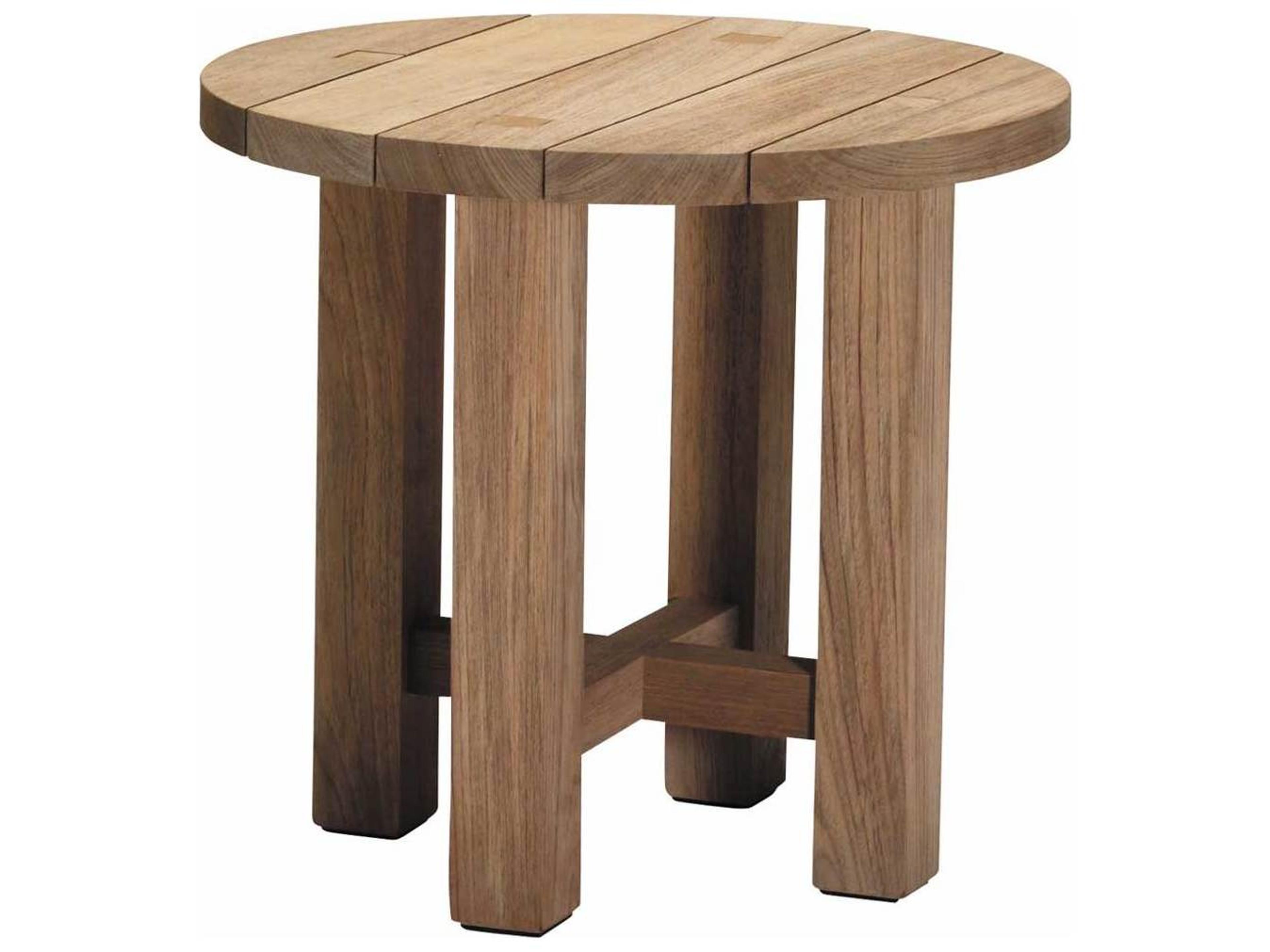 Summer Classics Croquet Teak Round Outdoor End Table