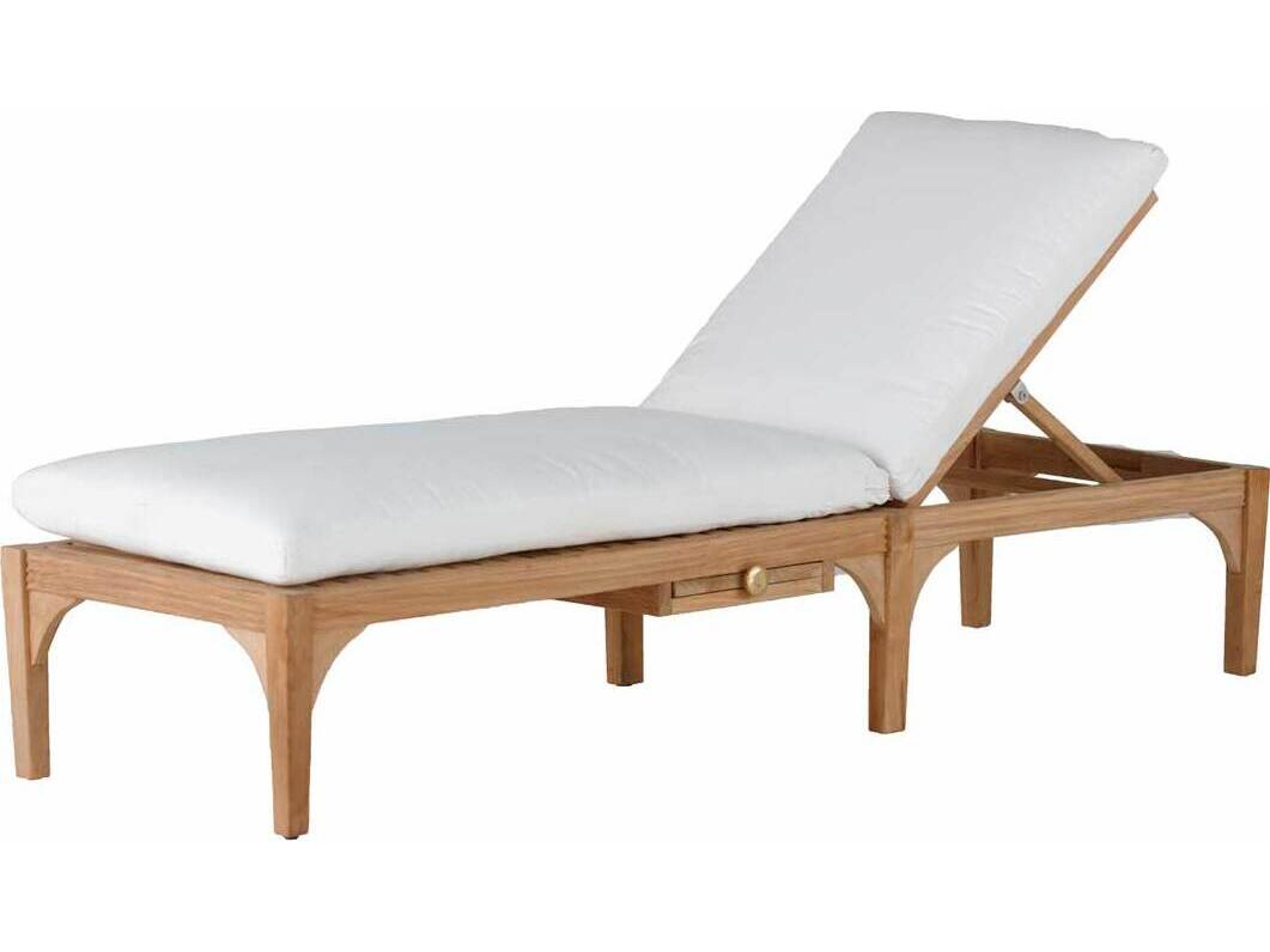 Summer Classics Club Teak Small Outdoor Patio Chaise Lounge