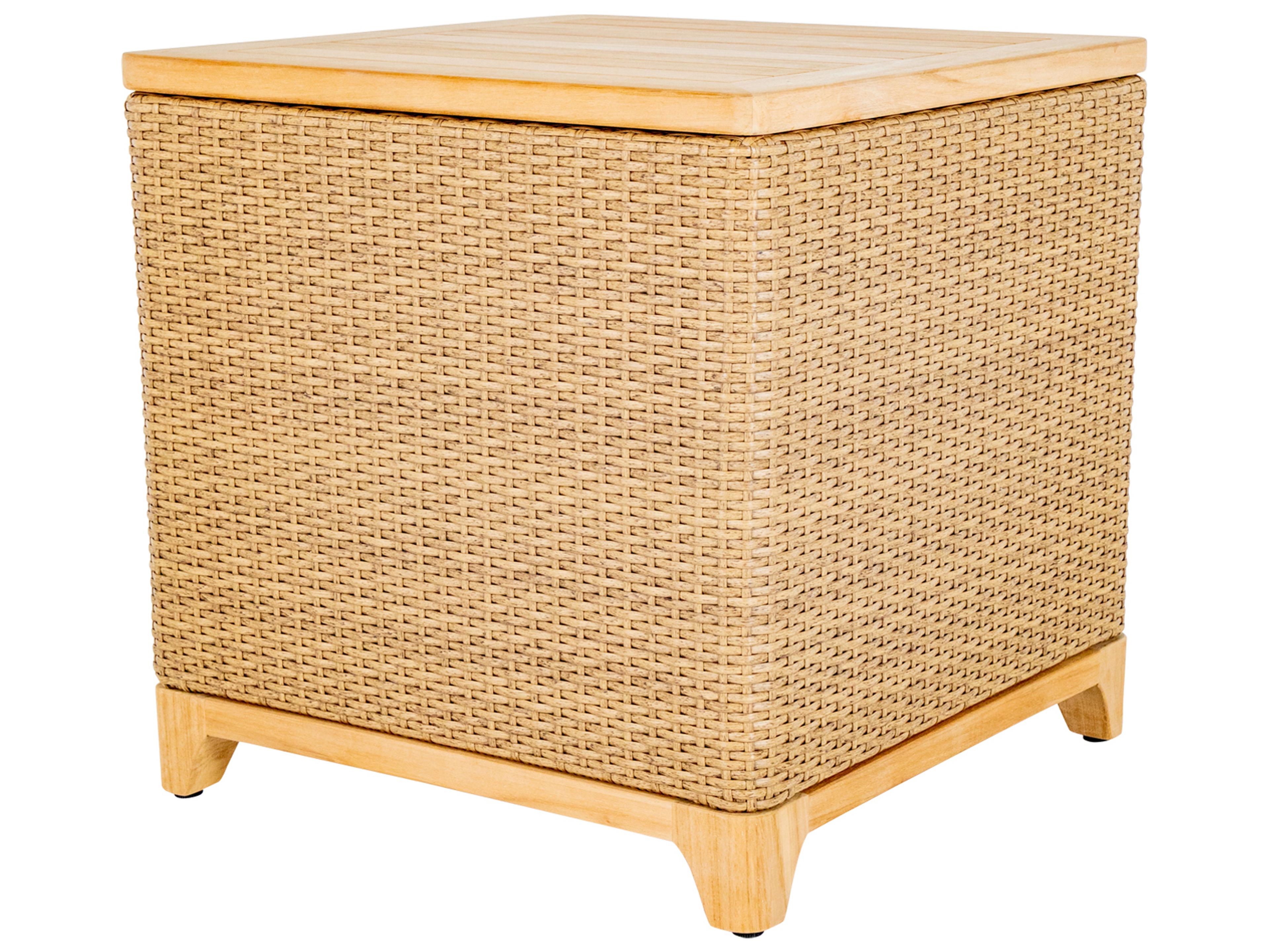 Summer Classics Chesapeake Wicker Teak Storage Patio End Table