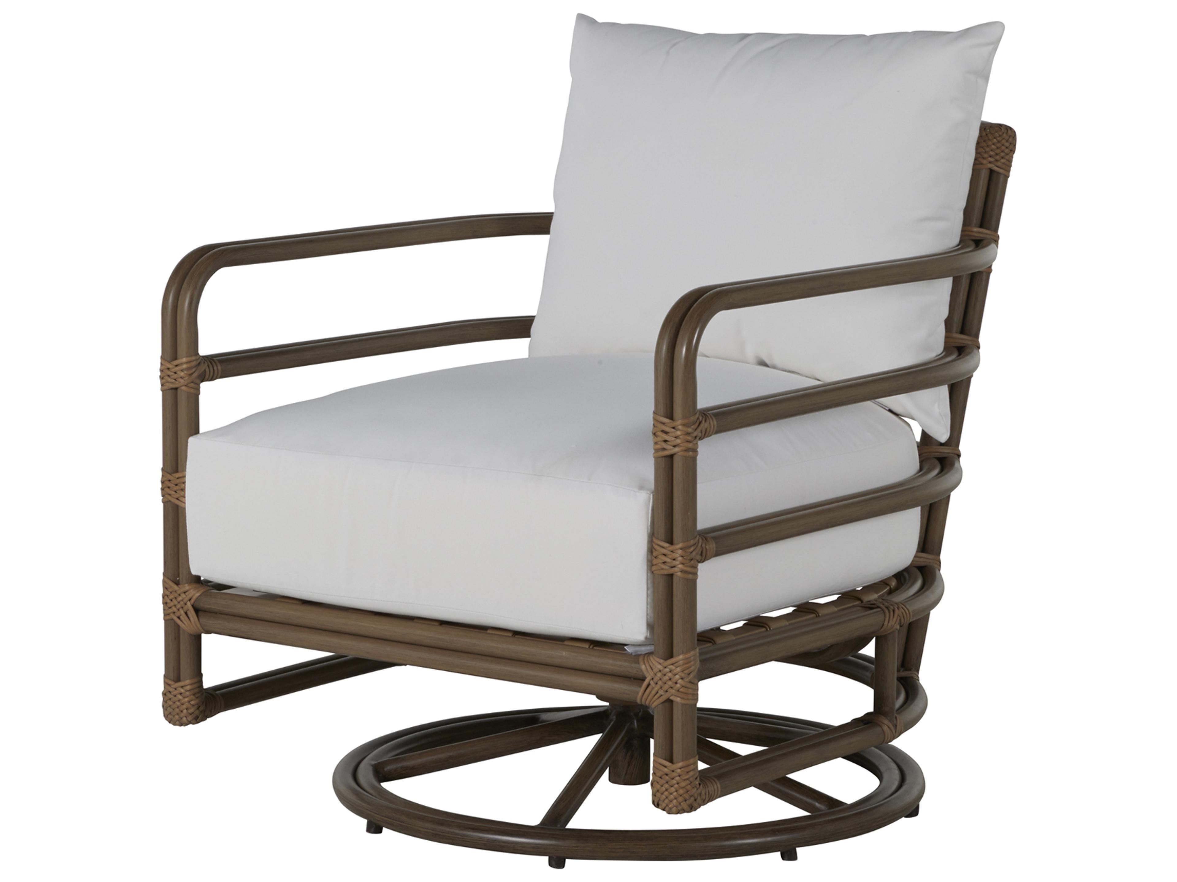 Summer Classics Malibu Aluminum Burlap Oak Swivel Rocker Patio Lounge Chair
