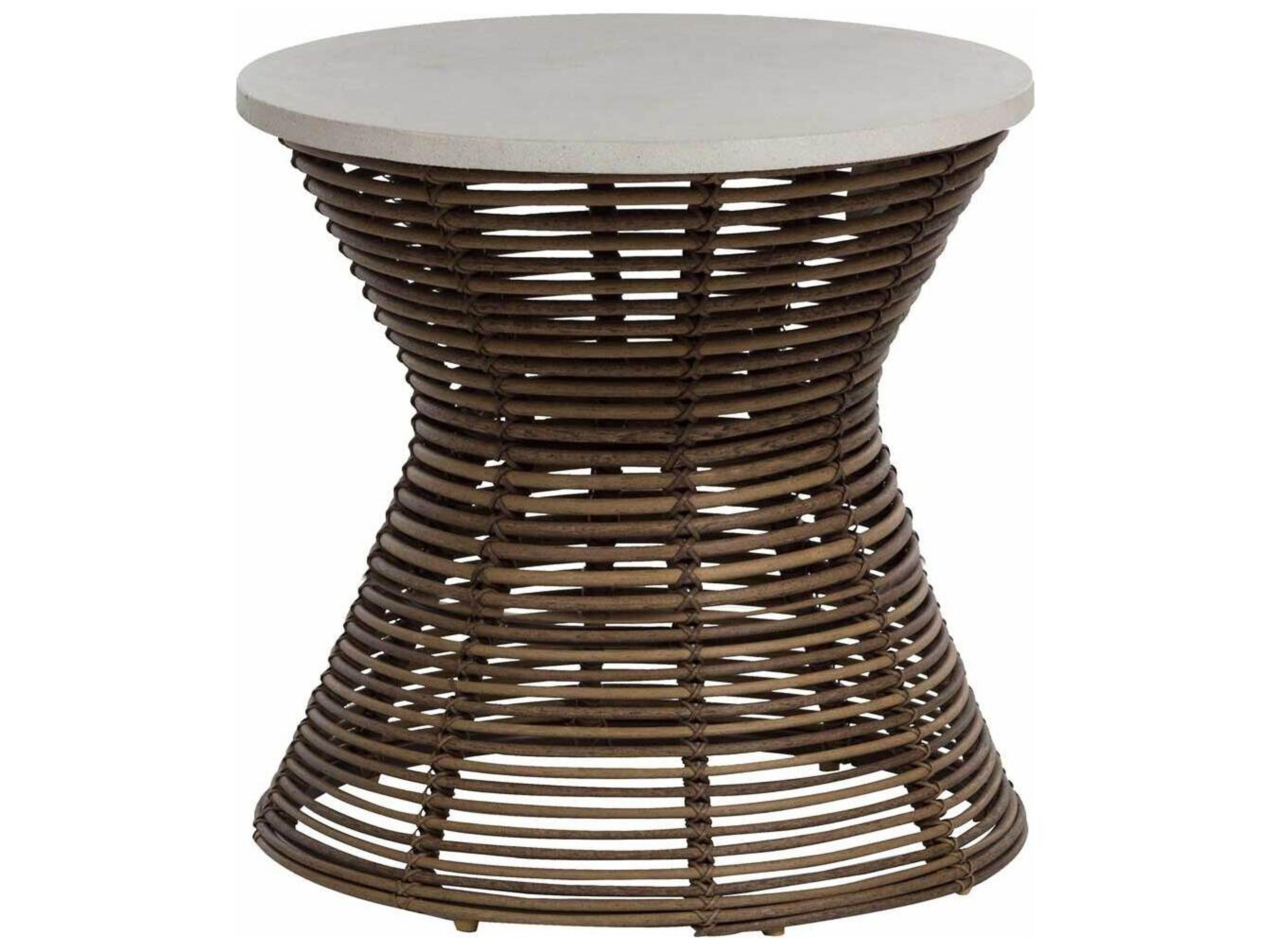 Summer Classics Harris Wicker Round Outdoor End Table
